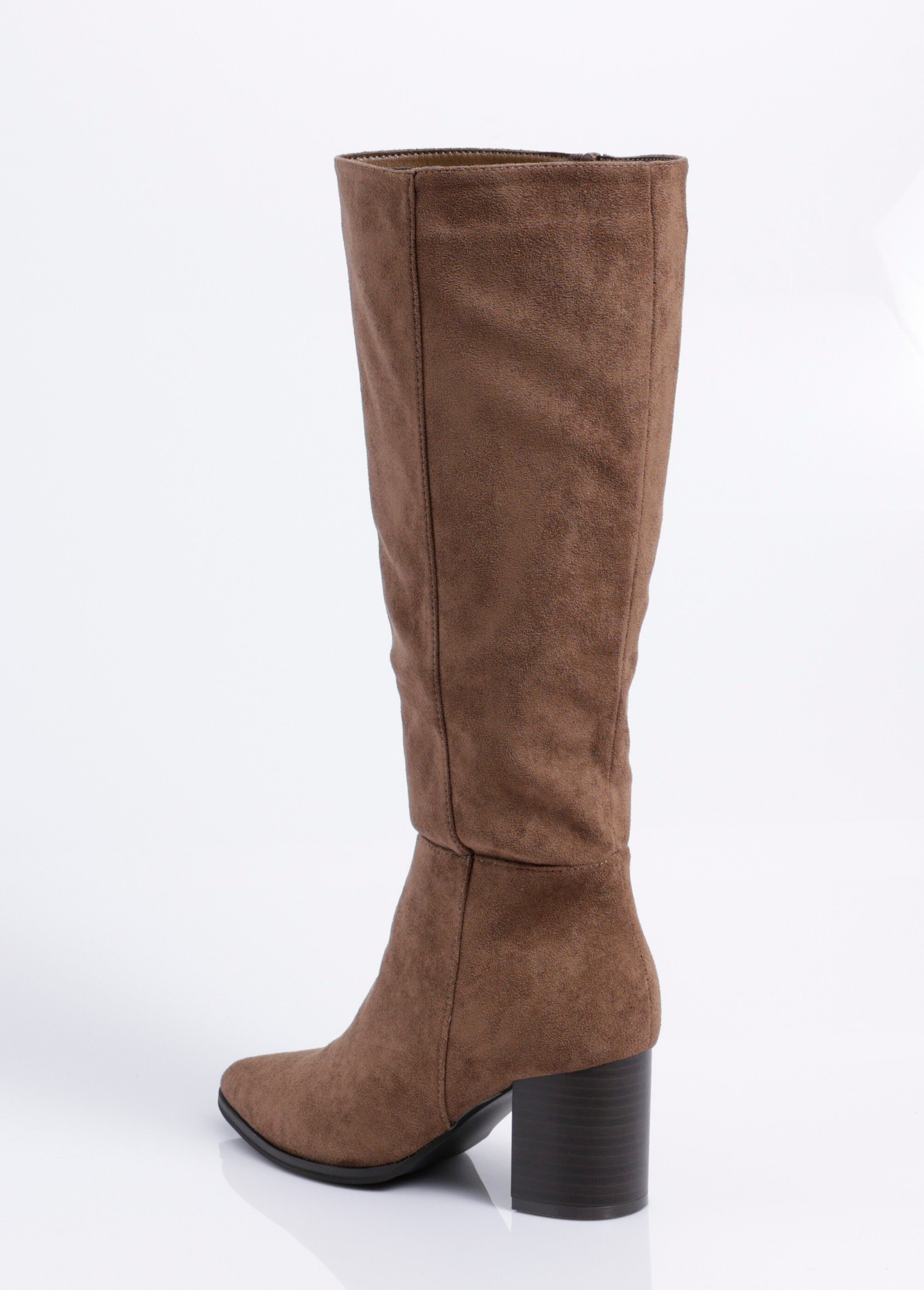 Bottes suédine pointues à talon