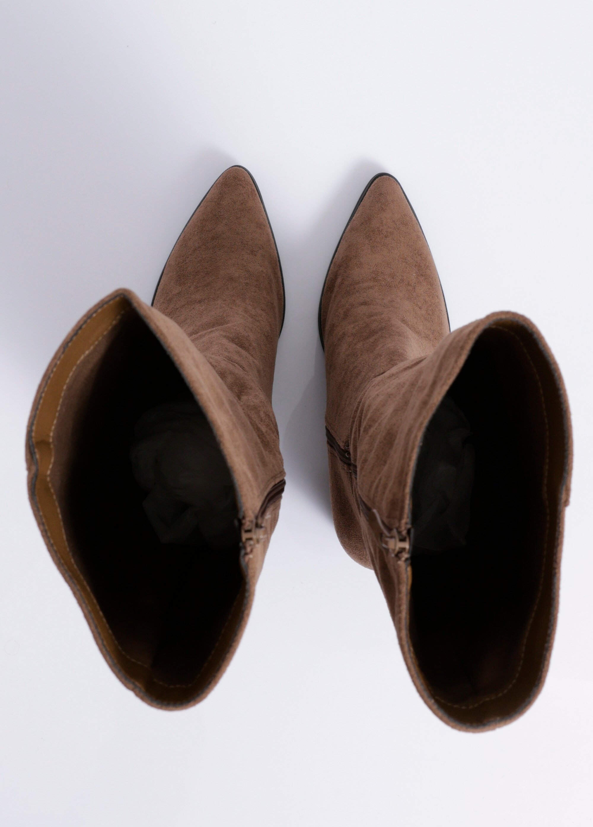 Bottes suédine pointues à talon Femme Marron COVY2365 OV1