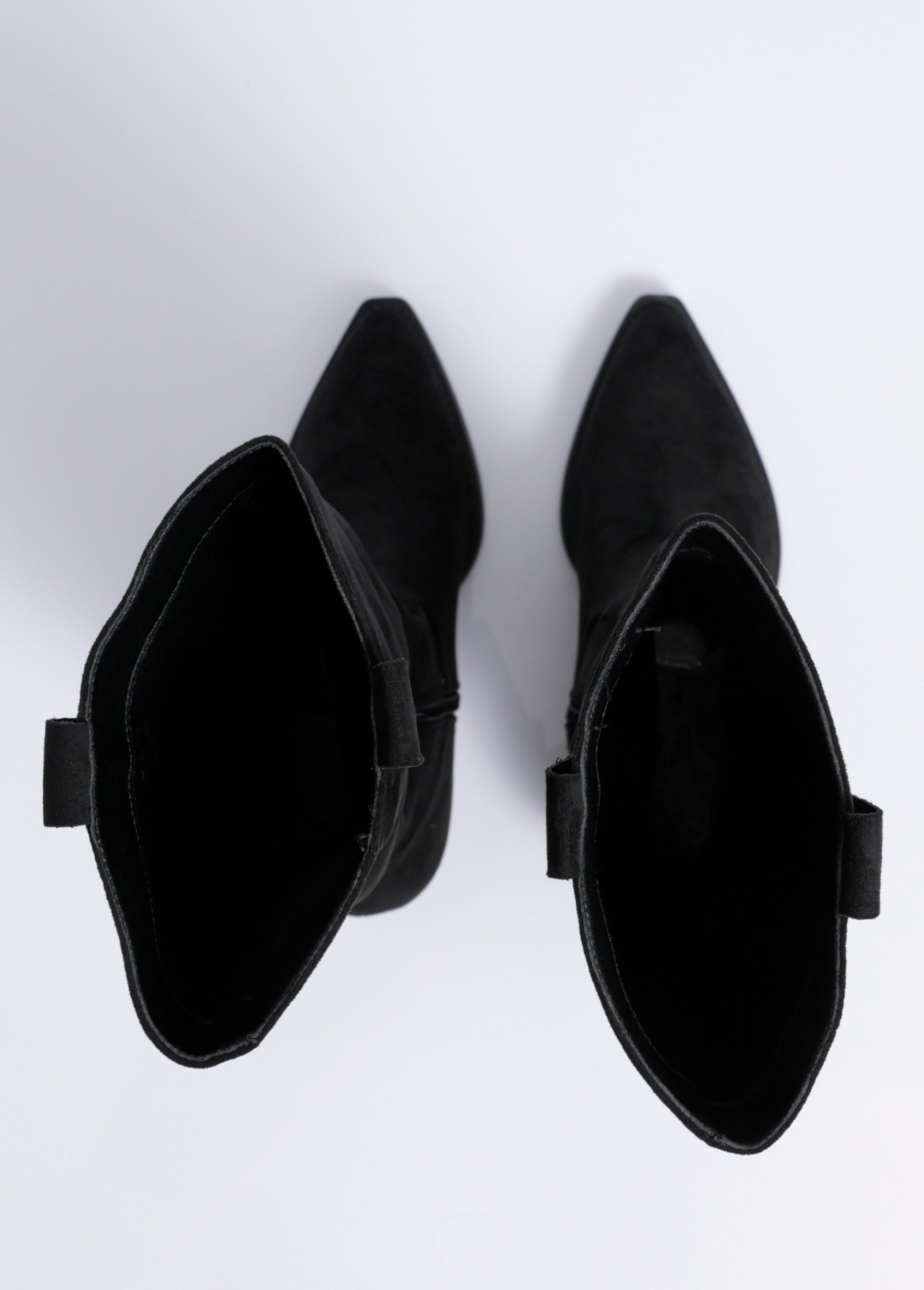 Bottes suédine pointues thème western Femme Noir COVY2366 OV1