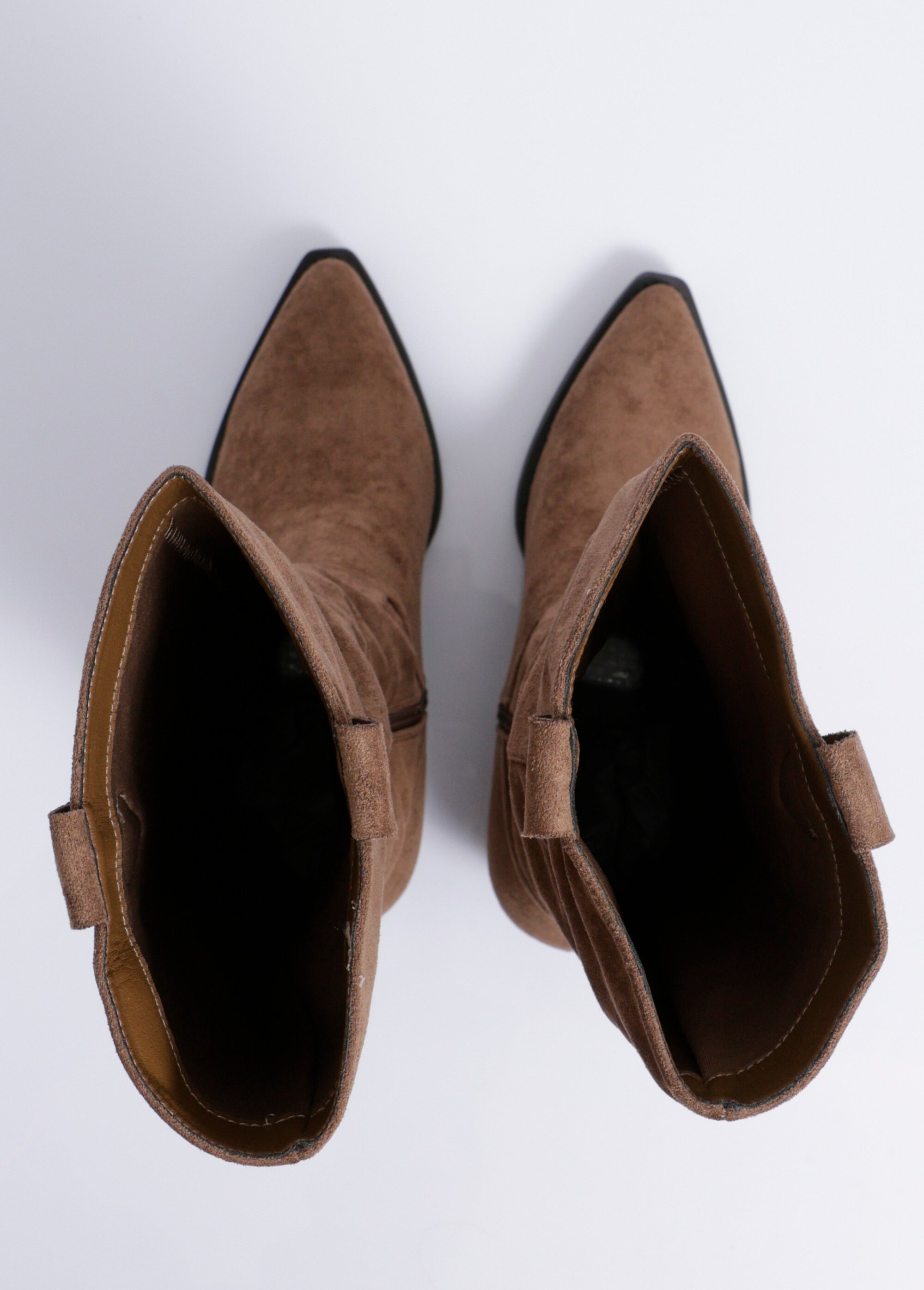 Bottes suédine pointues thème western Femme Marron COVY2366 OV1