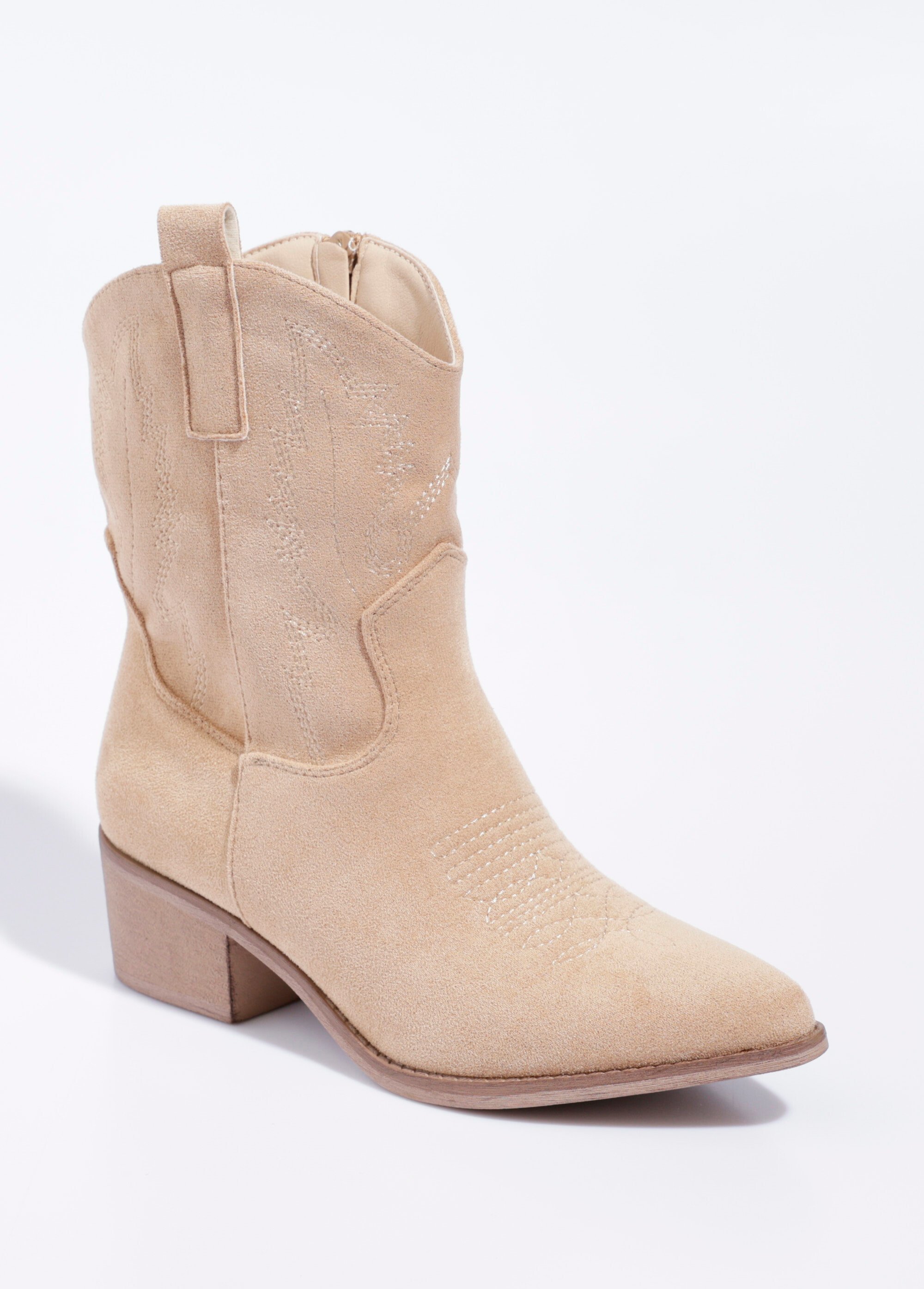 Boots suédine à talon, façon western