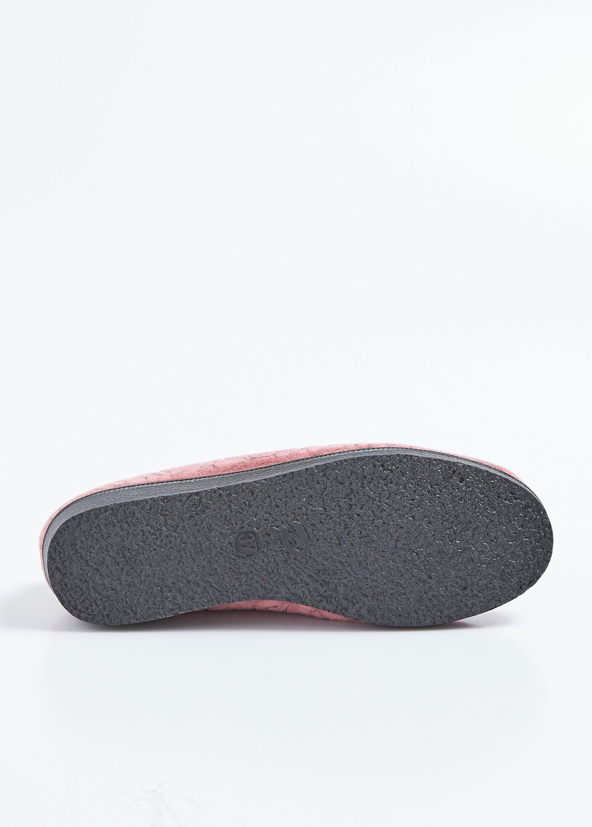 Chaussons élastiqués grande largeur intérieur duveteux Femme Rose OLLAIRE UN1