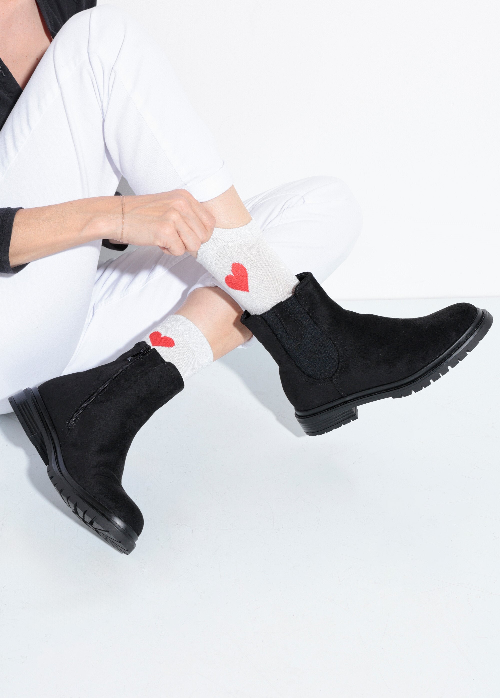 Boots Chelsea avec semelle crantée Femme Noir QUIZ6365 SI1