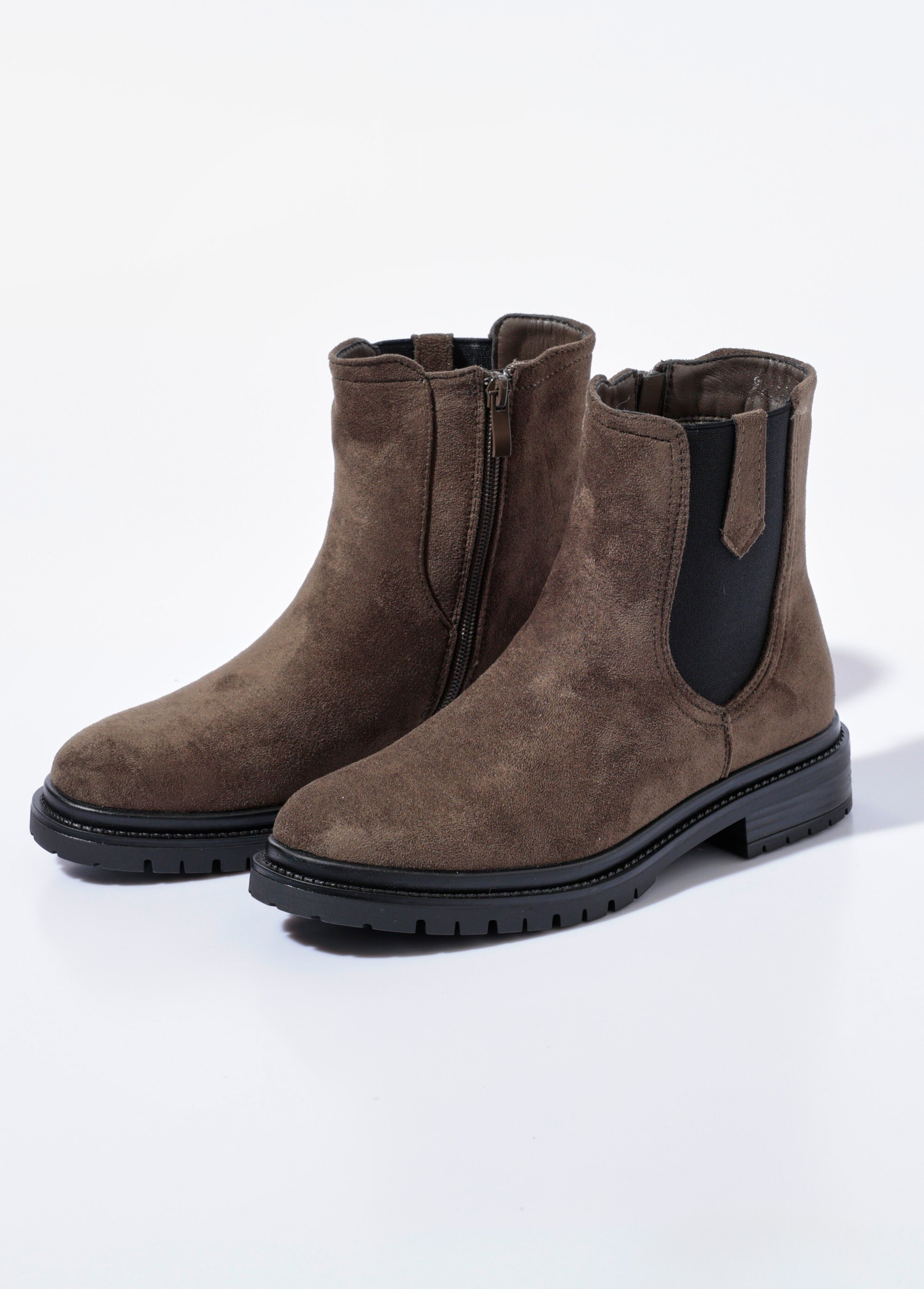 Boots Chelsea avec semelle crantée Femme Vert QUIZ6365 DE1