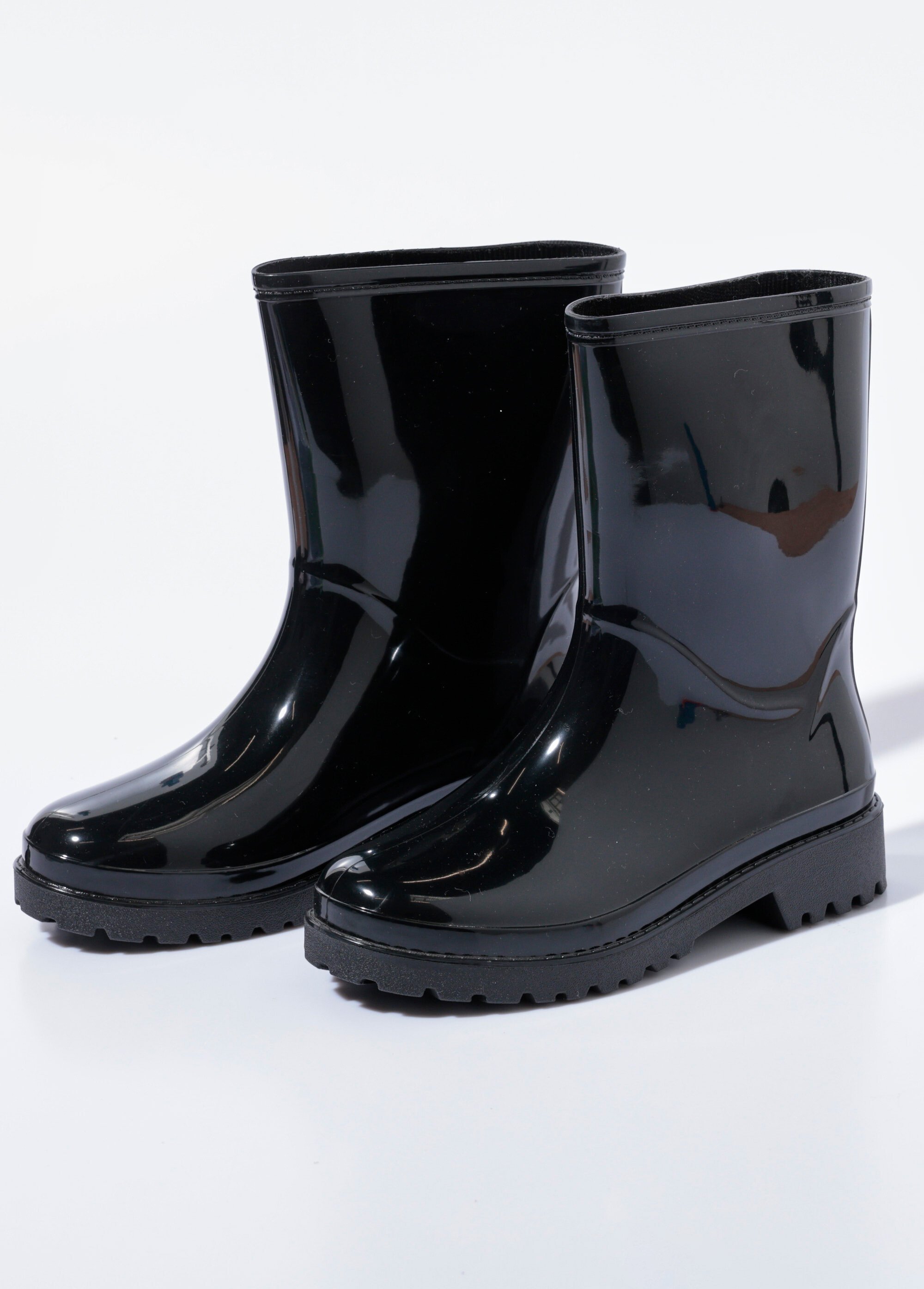 Bottines de pluie unies, semelle crantée
