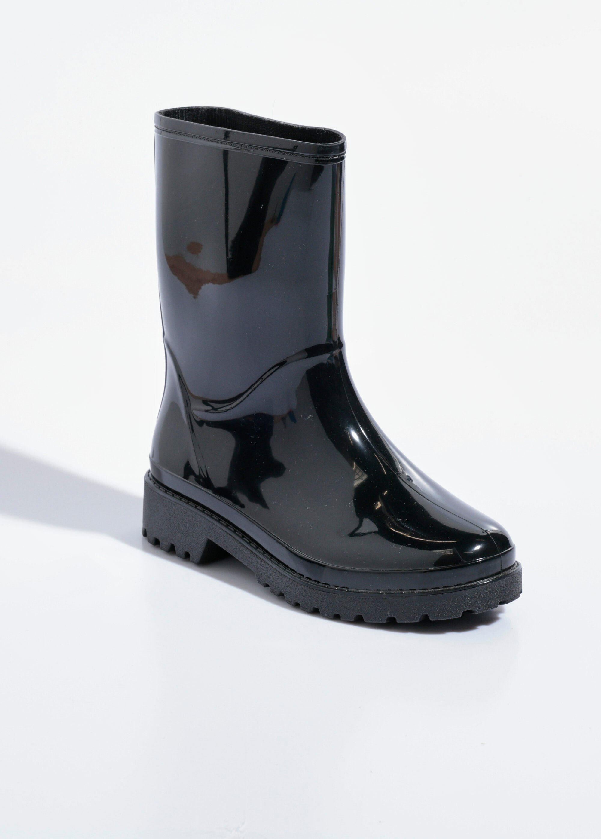 Bottines de pluie unies, semelle crantée