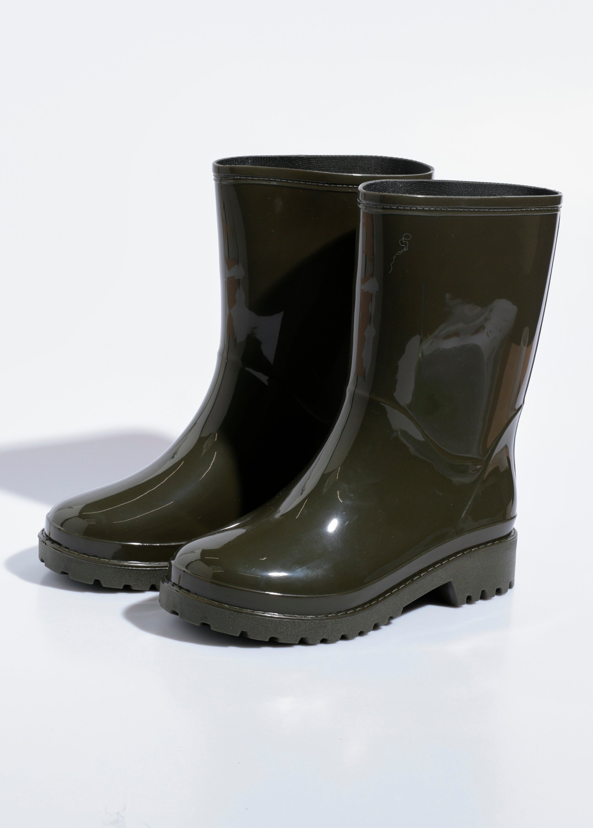 Bottines de pluie unies, semelle crantée Femme Vert QUIZ2783 DE1