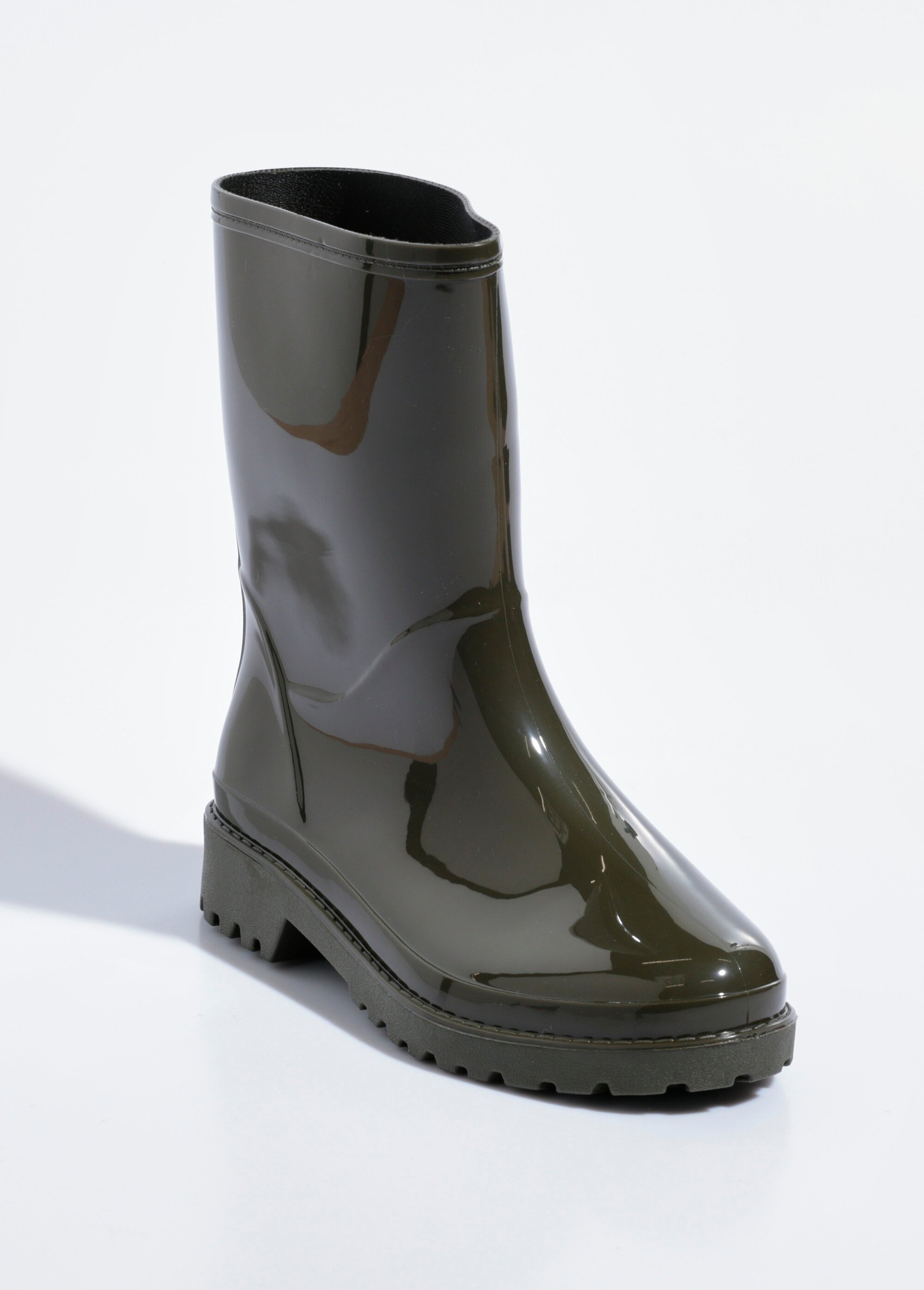 Bottines de pluie unies, semelle crantée Femme Vert QUIZ2783 FA1