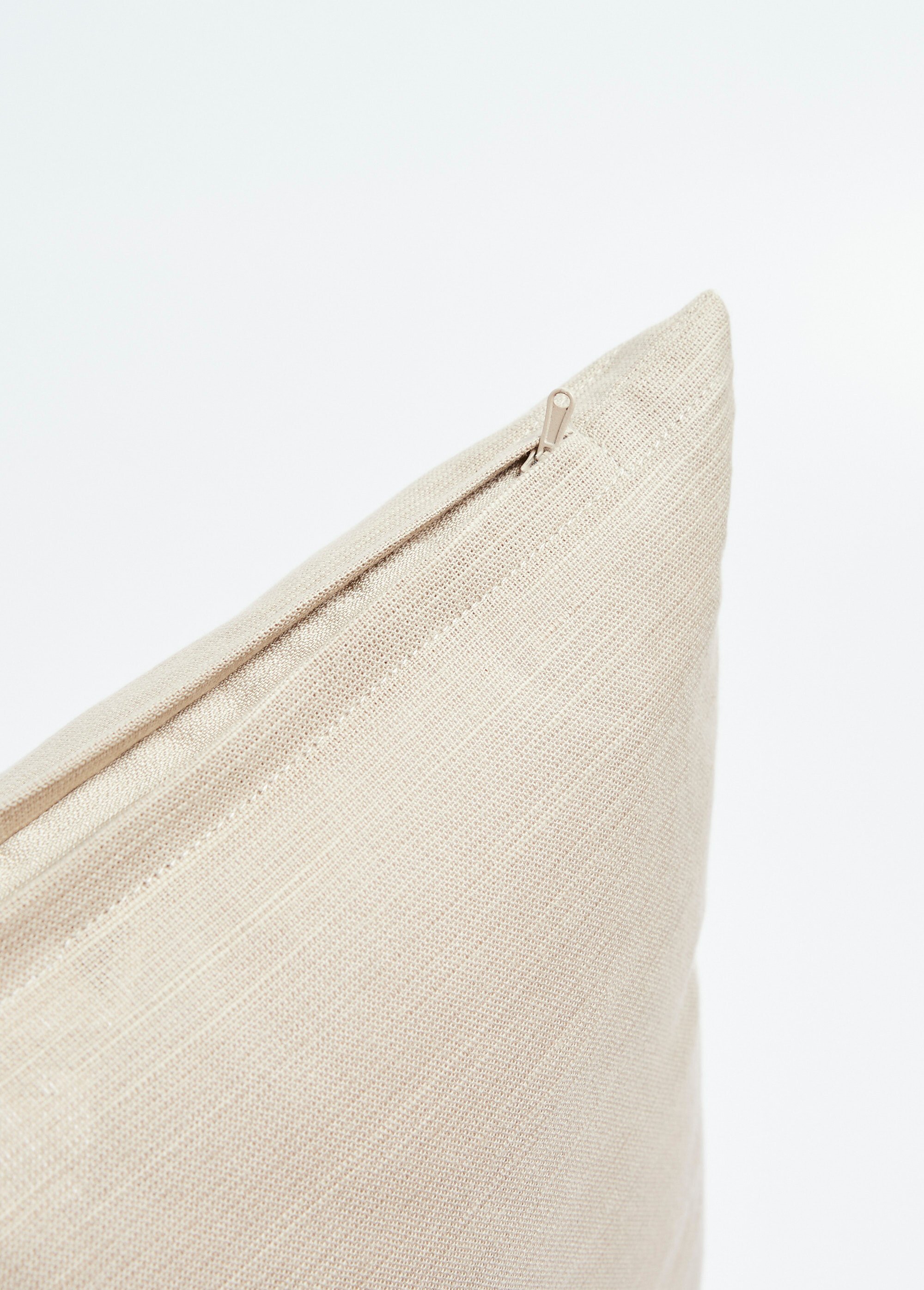 Coussin carré uni en coton et lin