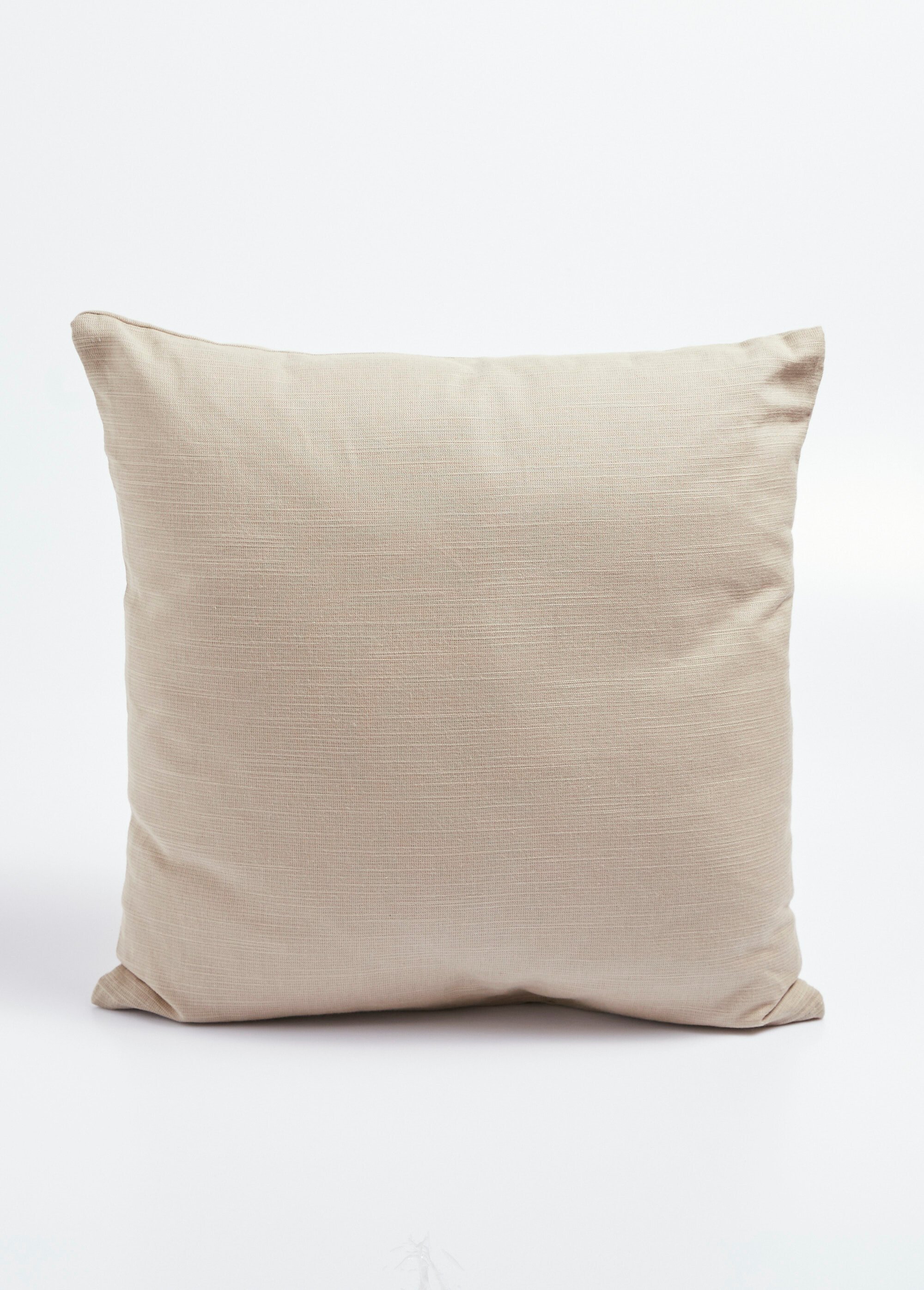Coussin carré uni en coton et lin Beige SELLINOCOUSBIS FA1