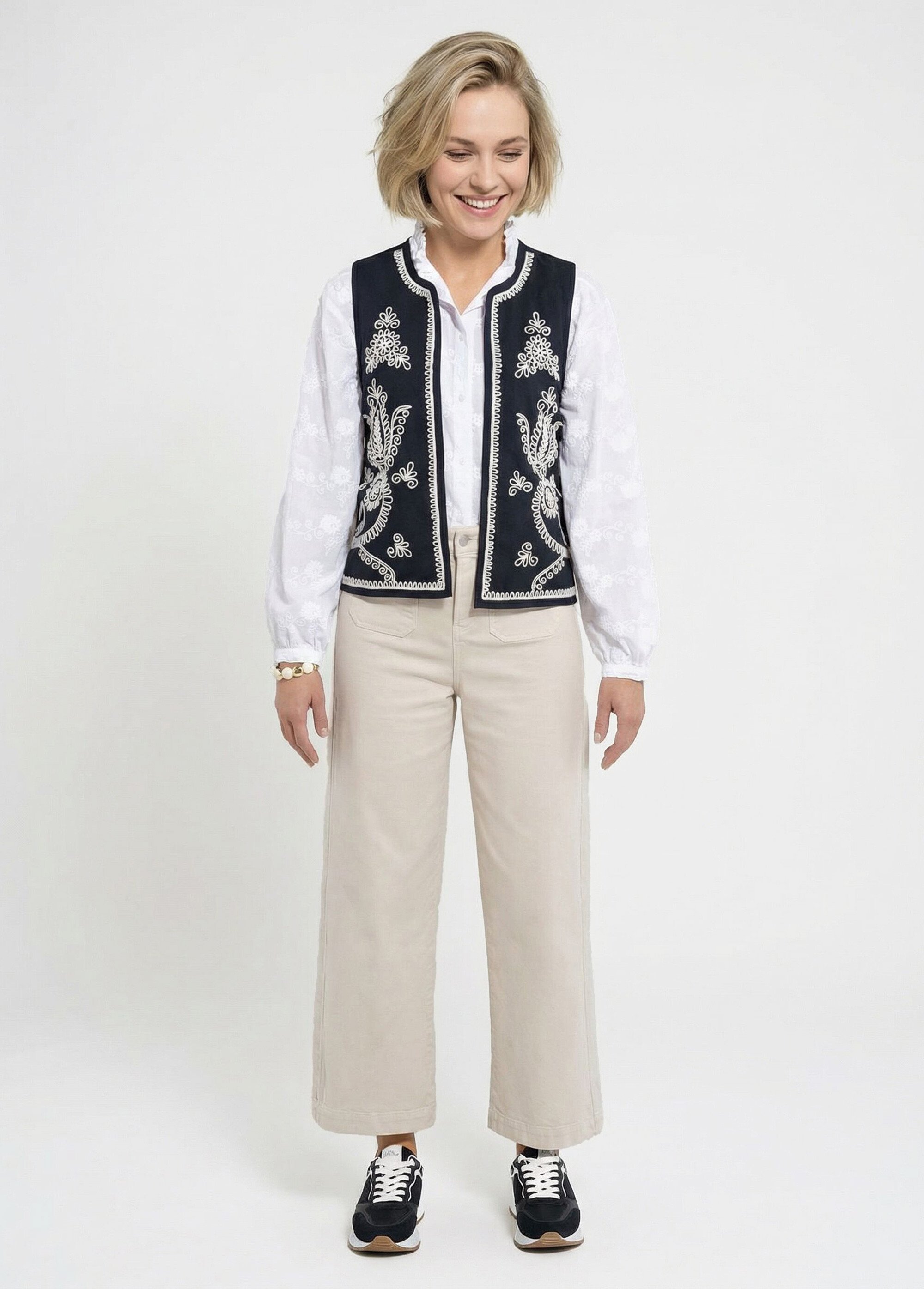 Gilet brodé sans manches Femme Noir TANKILA SF1