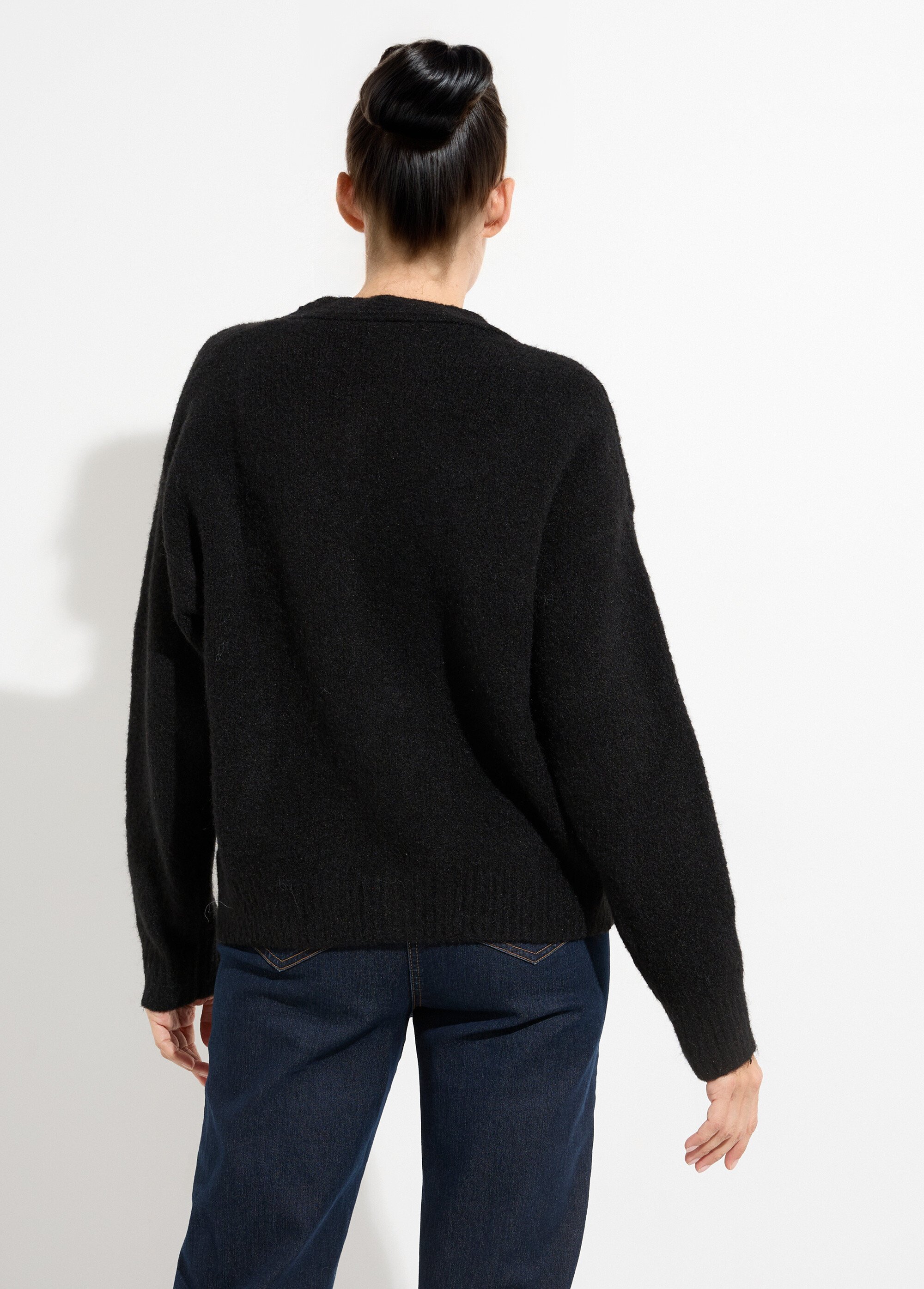 Gilet chaud laine, boutons bijou métal