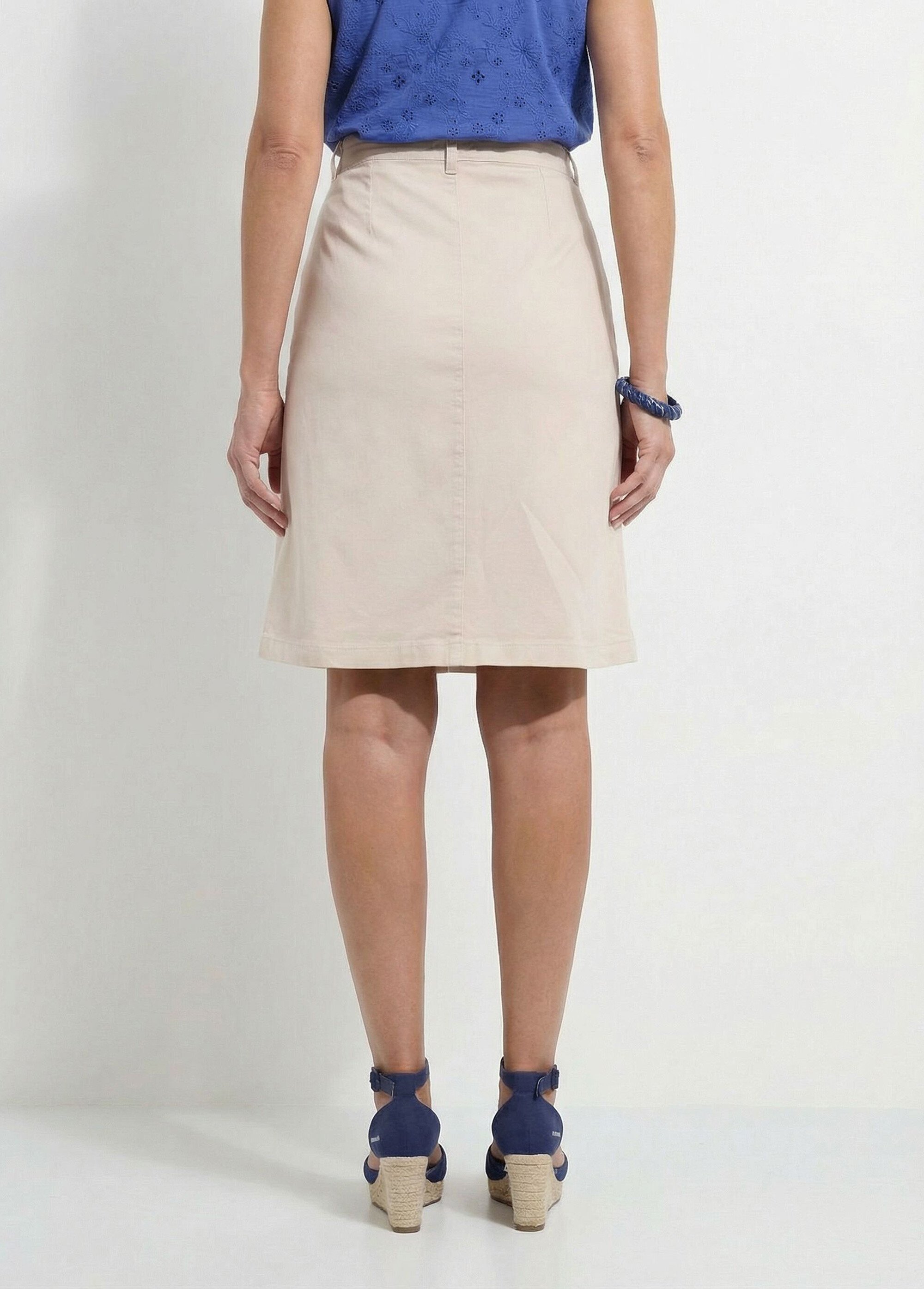 Jupe courte droite poches cargo coton stretch