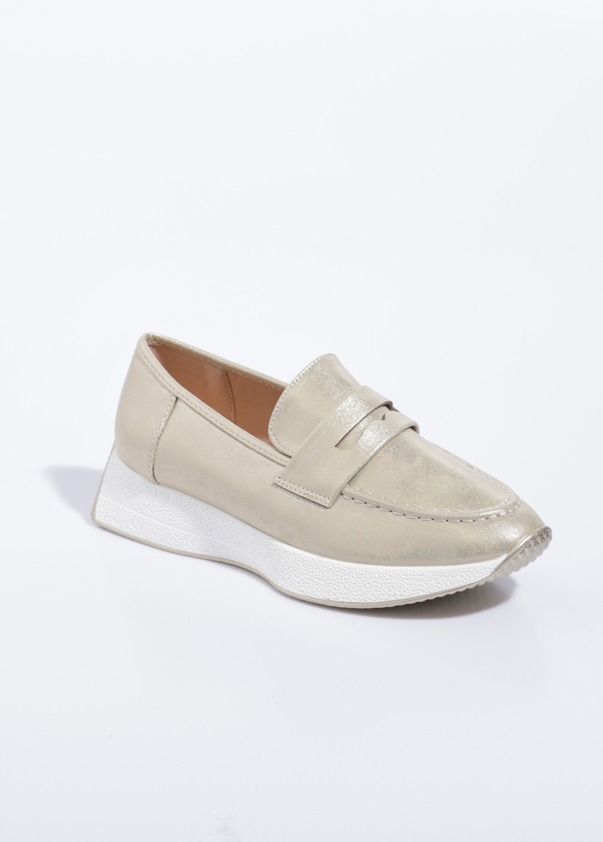 Mocassins semelle compensée contrastante