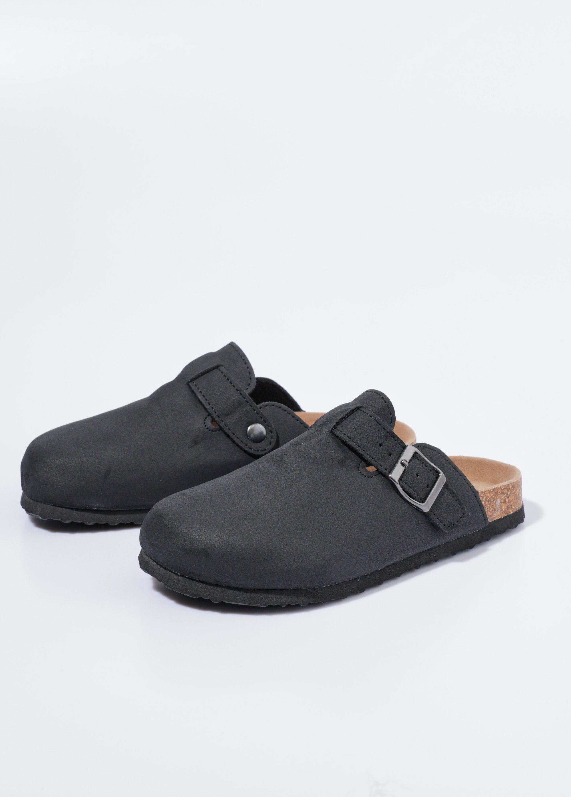Mules à boucle et semelle anatomique Femme Noir LBSDFY8563 DE1