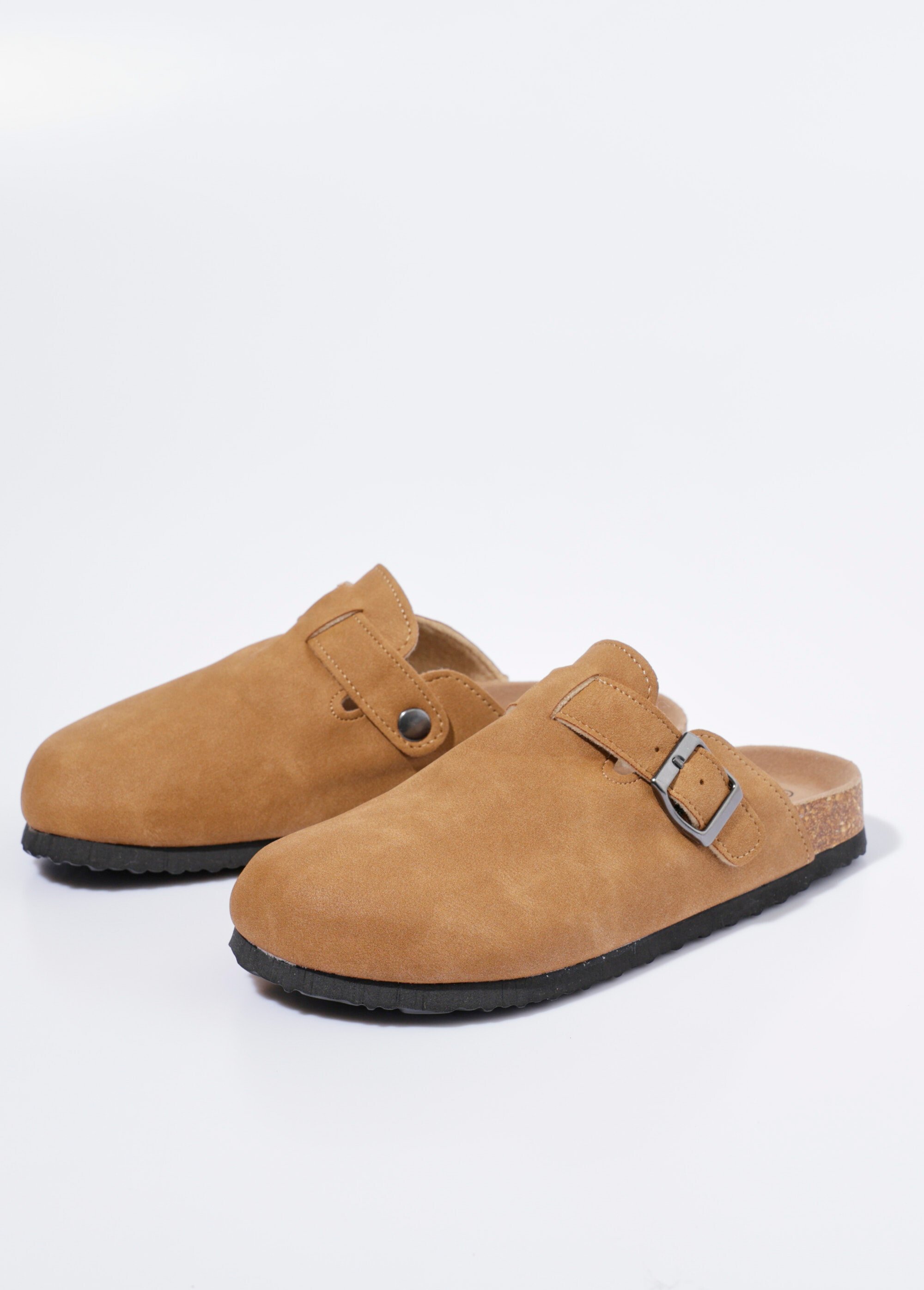 Mules à boucle et semelle anatomique Femme Beige LBSDFY8563 DE1