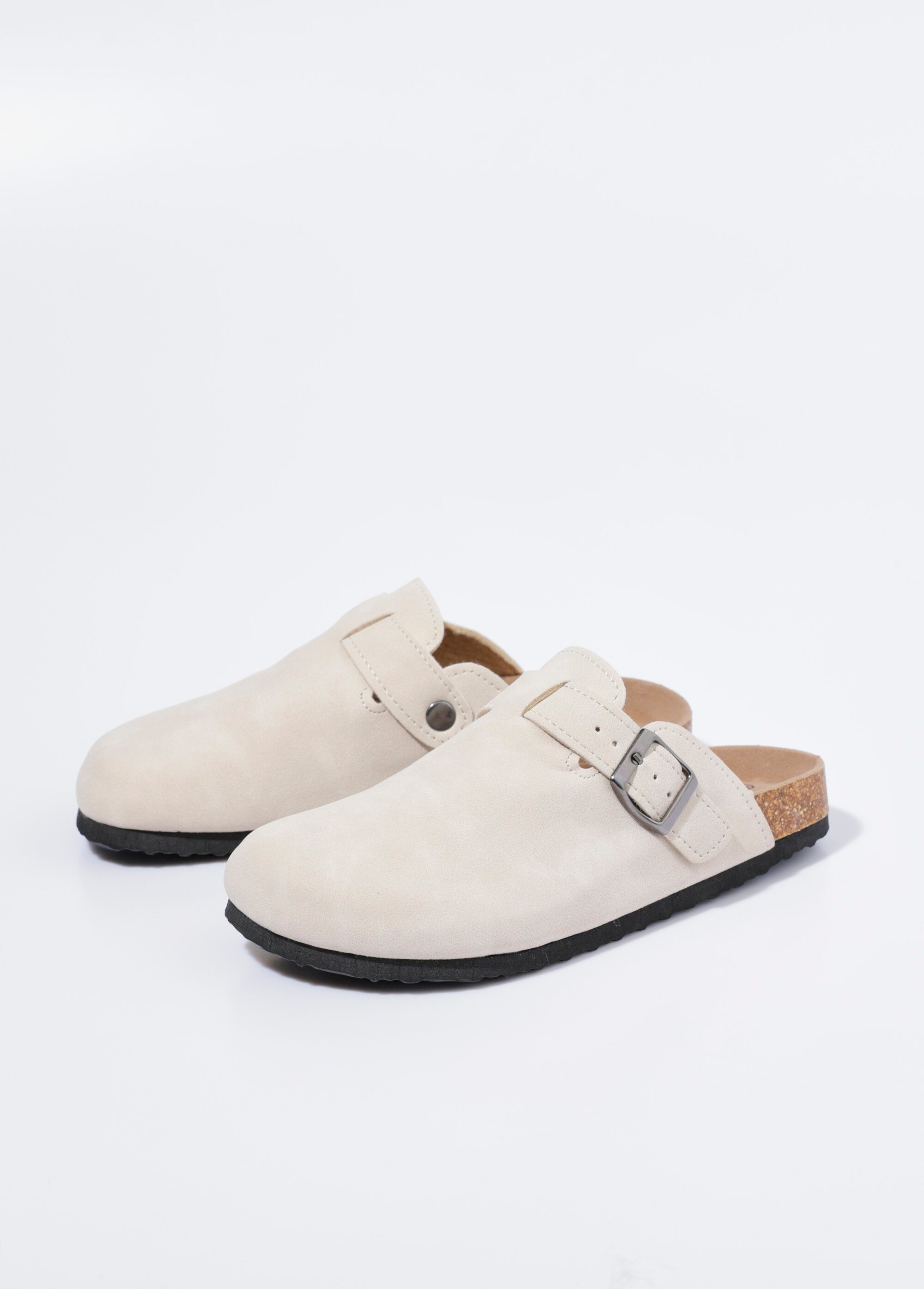 Mules à boucle et semelle anatomique Femme Beige LBSDFY8563 DE1