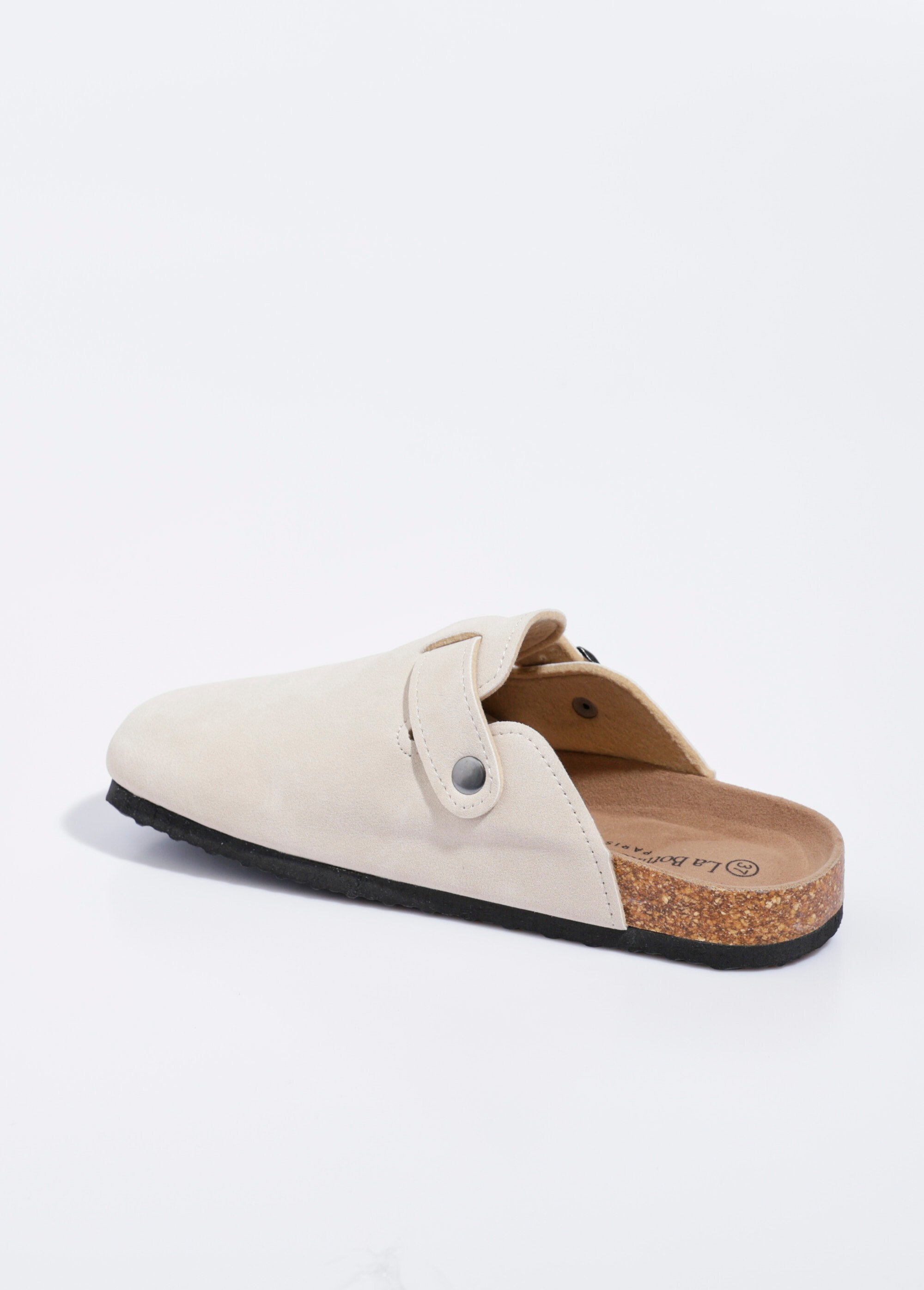 Mules à boucle et semelle anatomique Femme Beige LBSDFY8563 DO1