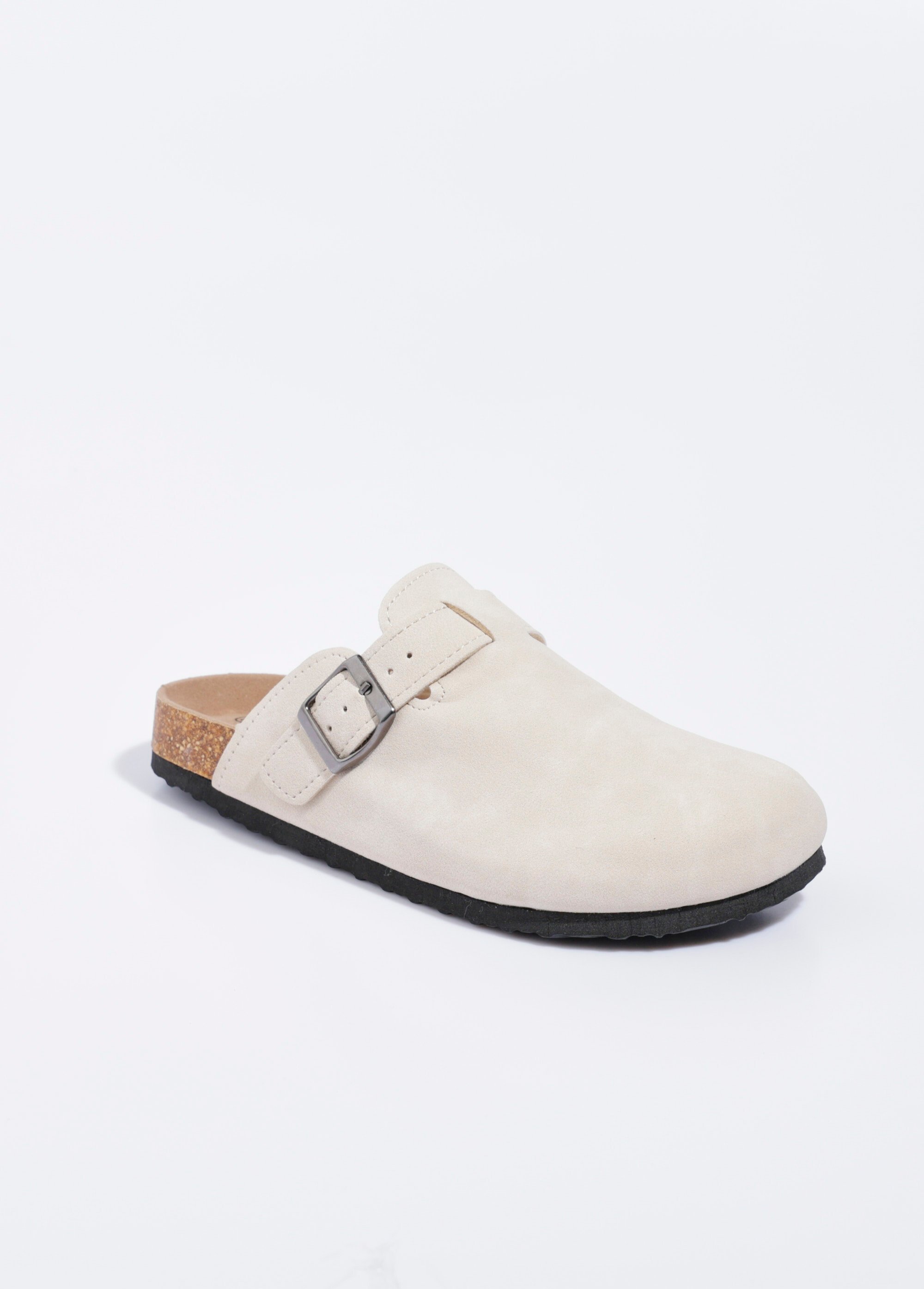 Mules à boucle et semelle anatomique Femme Beige LBSDFY8563 FA1
