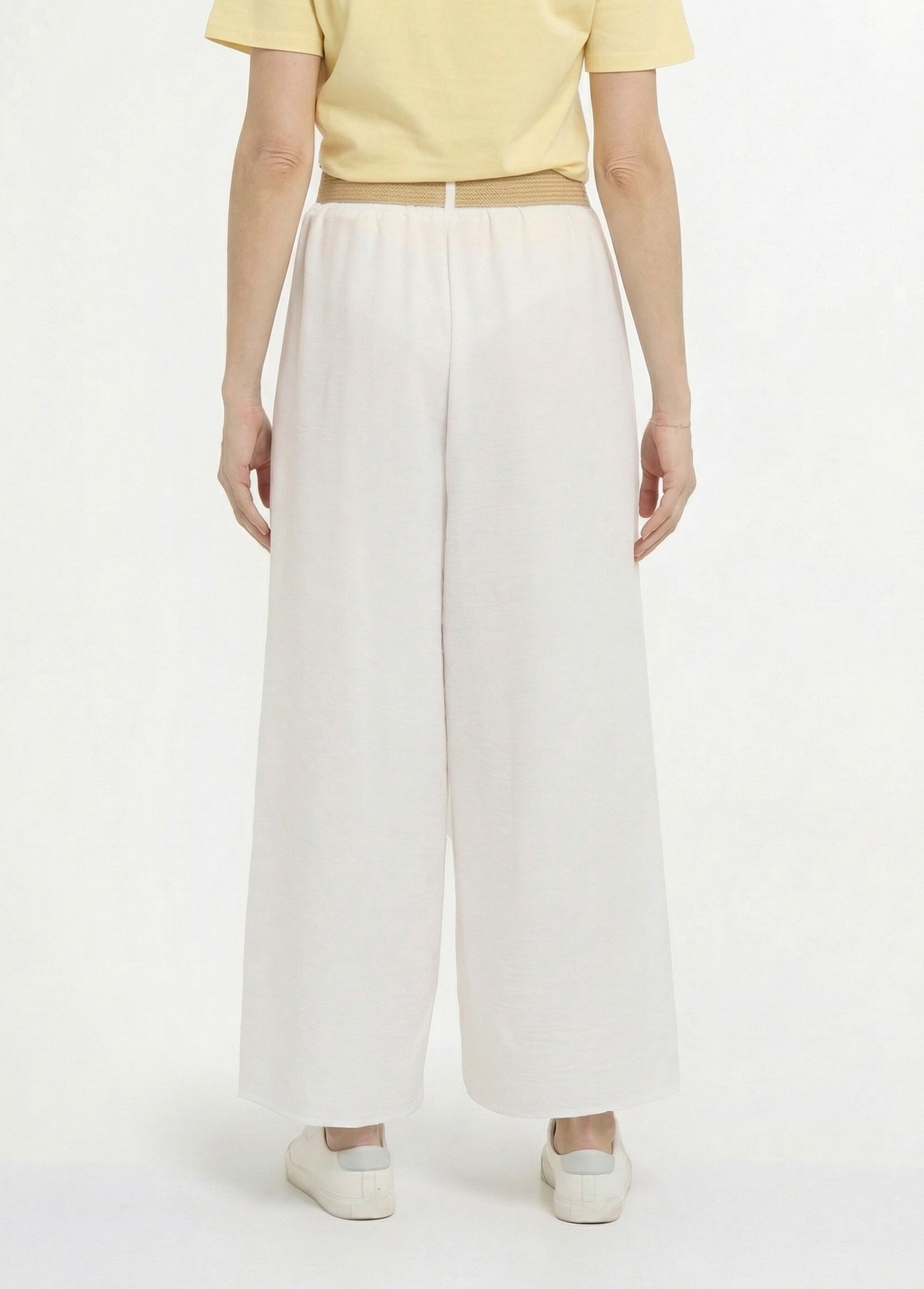 Pantalon fluide + ceinture tressée