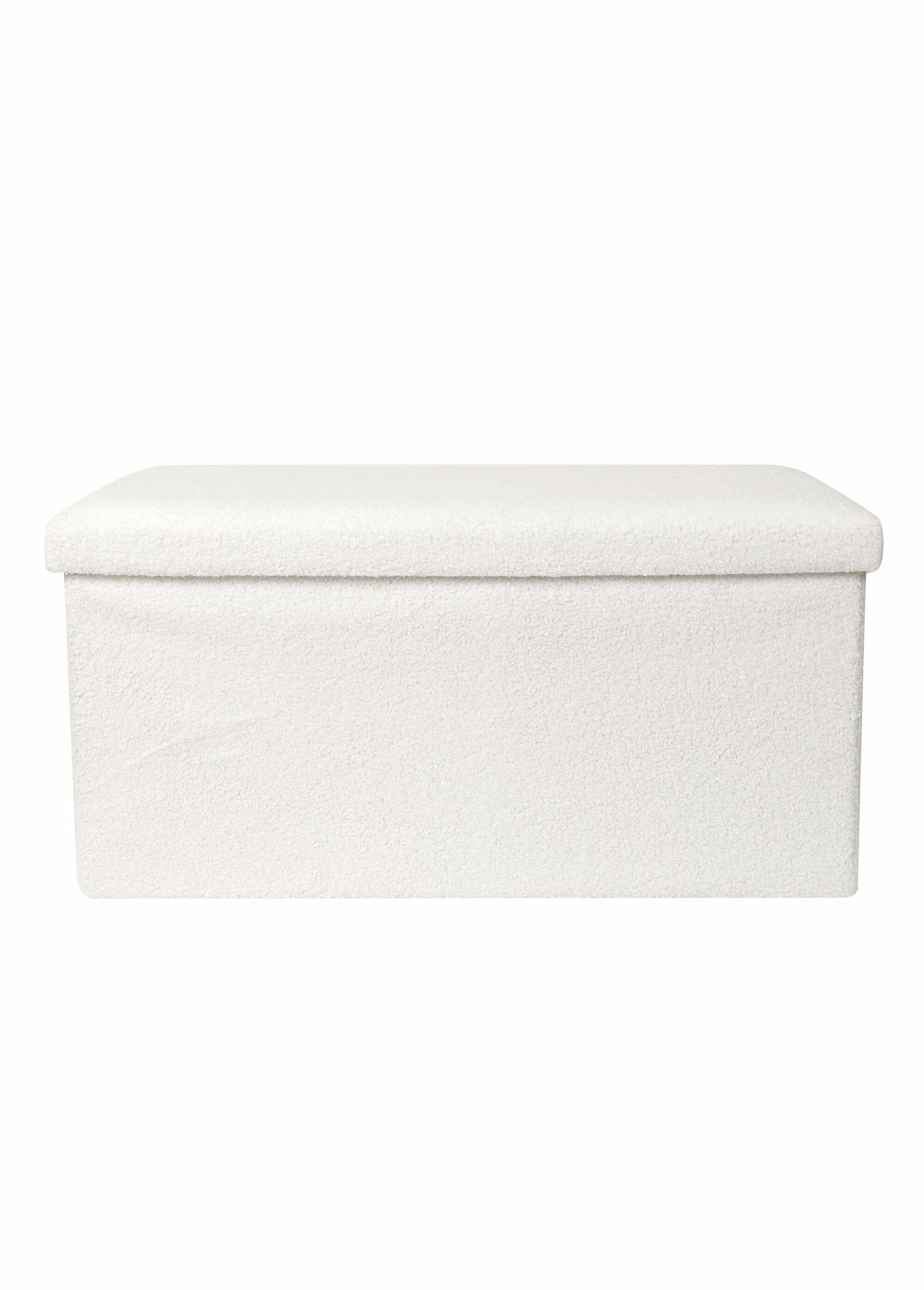 Pouf bouclette avec coffre de rangement 2B
