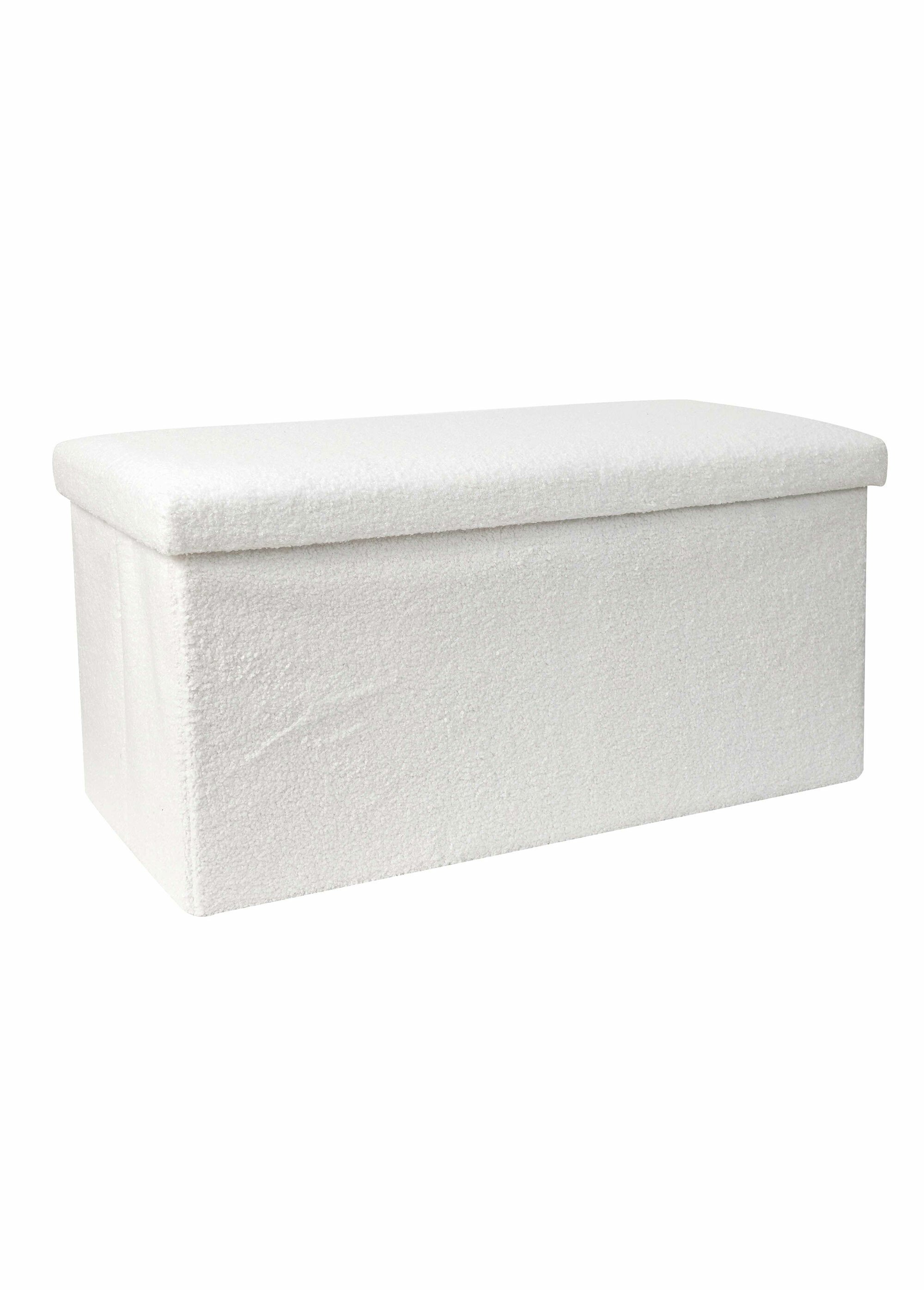 Pouf bouclette avec coffre de rangement 2B BLANC CMP-HD0059 FA1