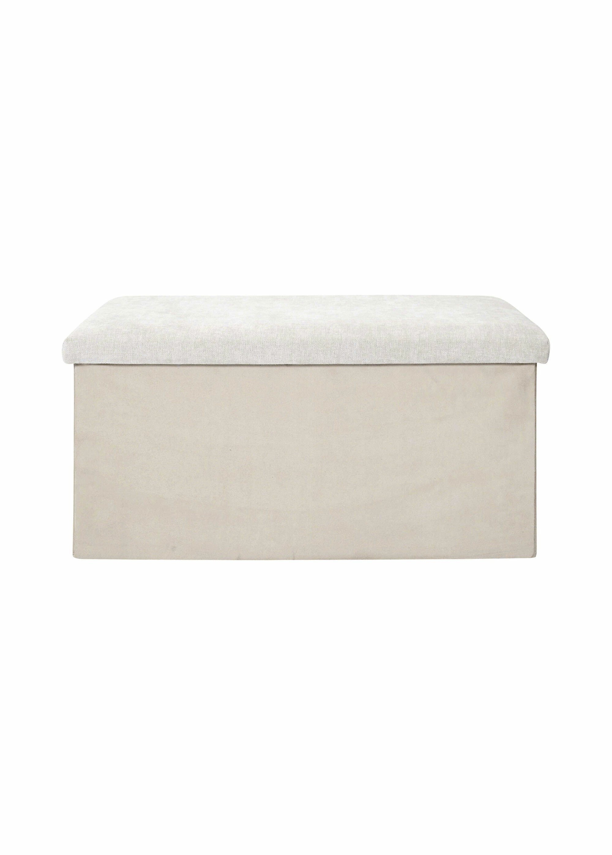 Pouf bouclette avec coffre de rangement 2B BLANC CASSE CMP-HD0059 DE1