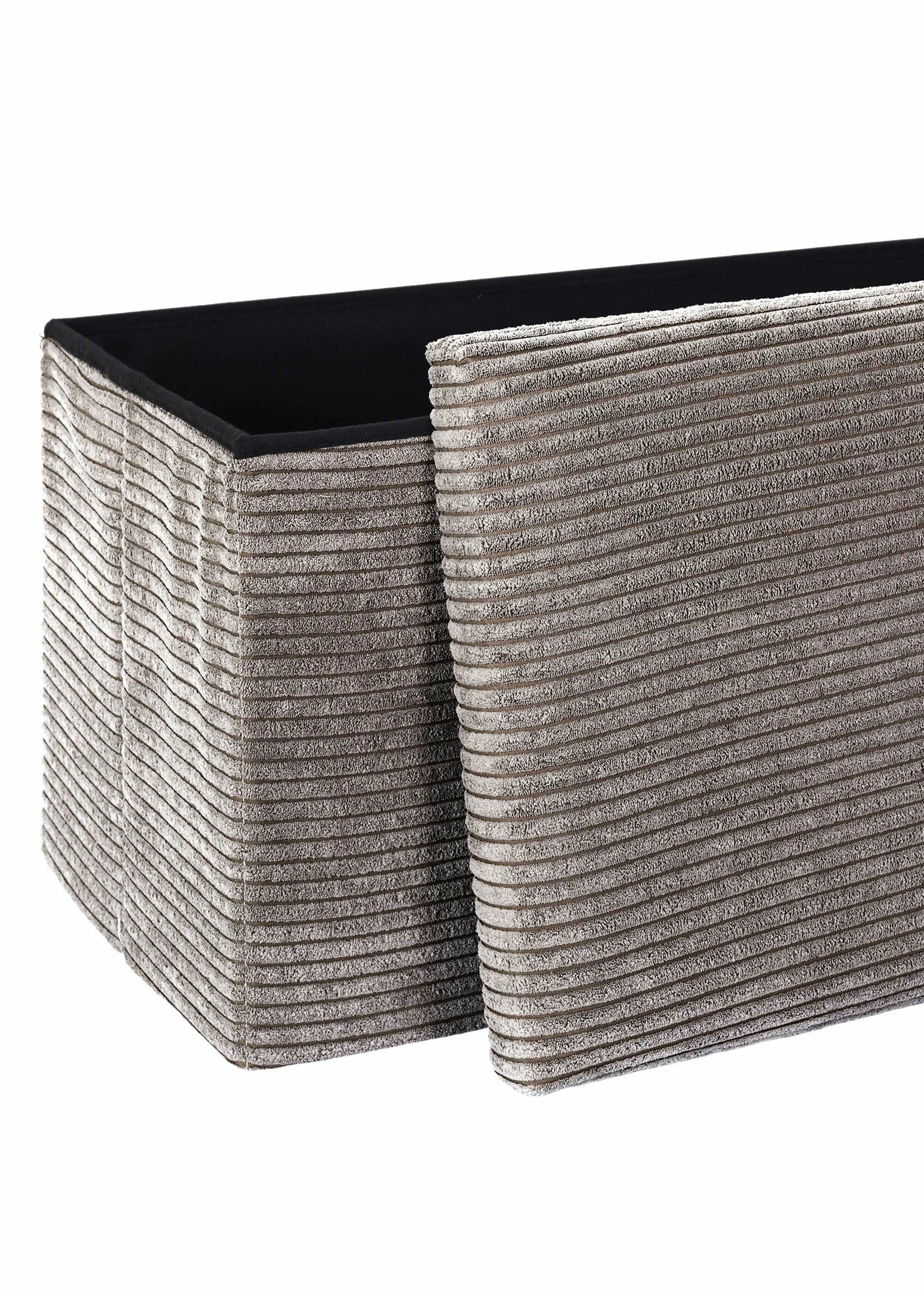 Pouf bouclette avec coffre de rangement 2B MARRON CMP-HD0059 DE2