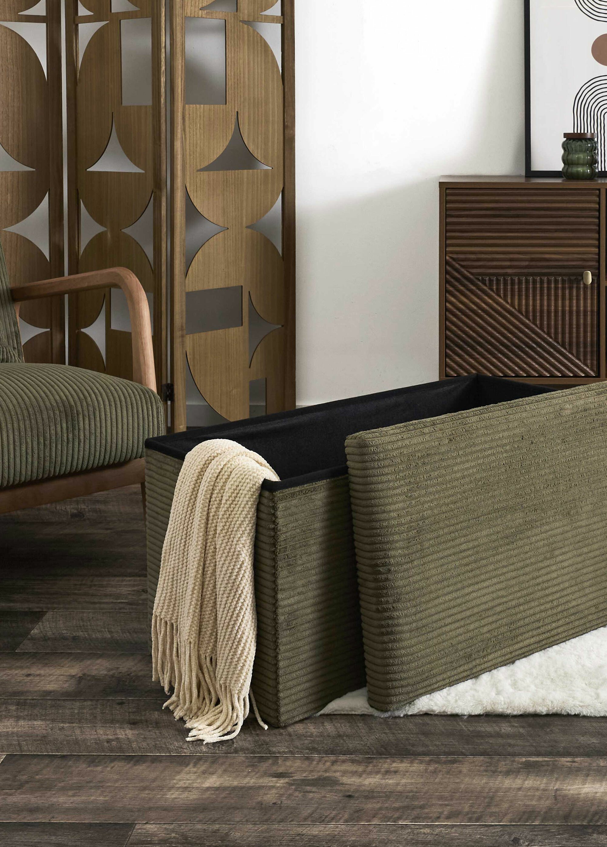 Pouf bouclette avec coffre de rangement 2B VERT CMP-HD0059 SI2