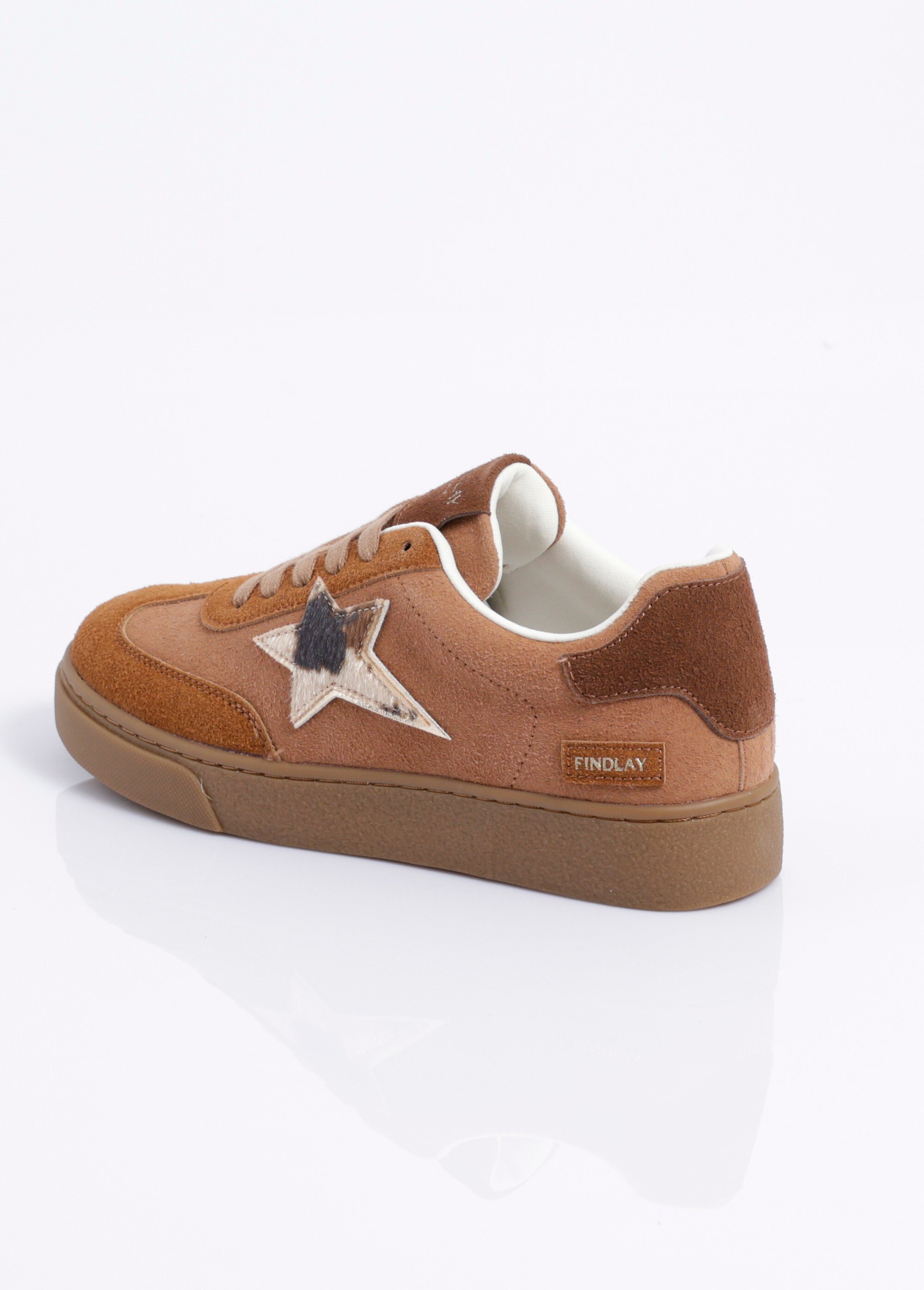 Sneakers en suédine détail fourrure