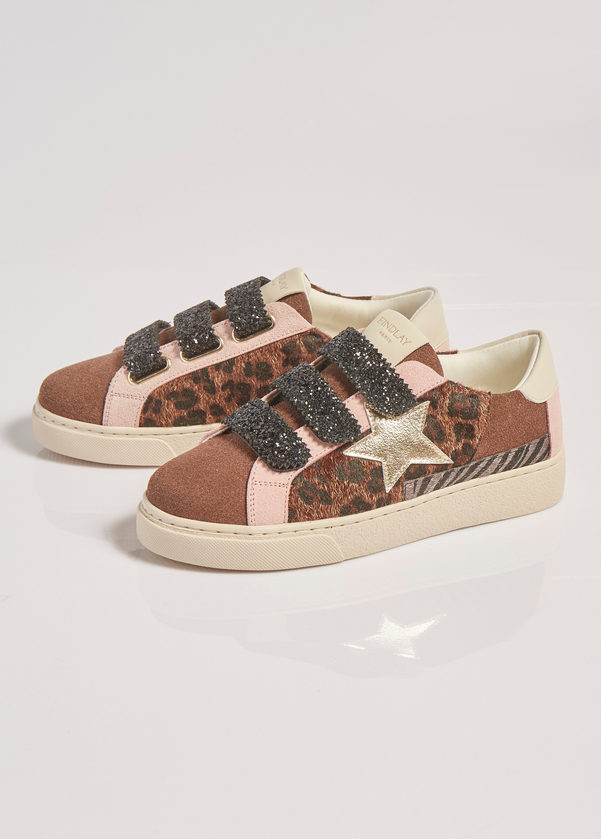 Sneakers multimatières à scratchs