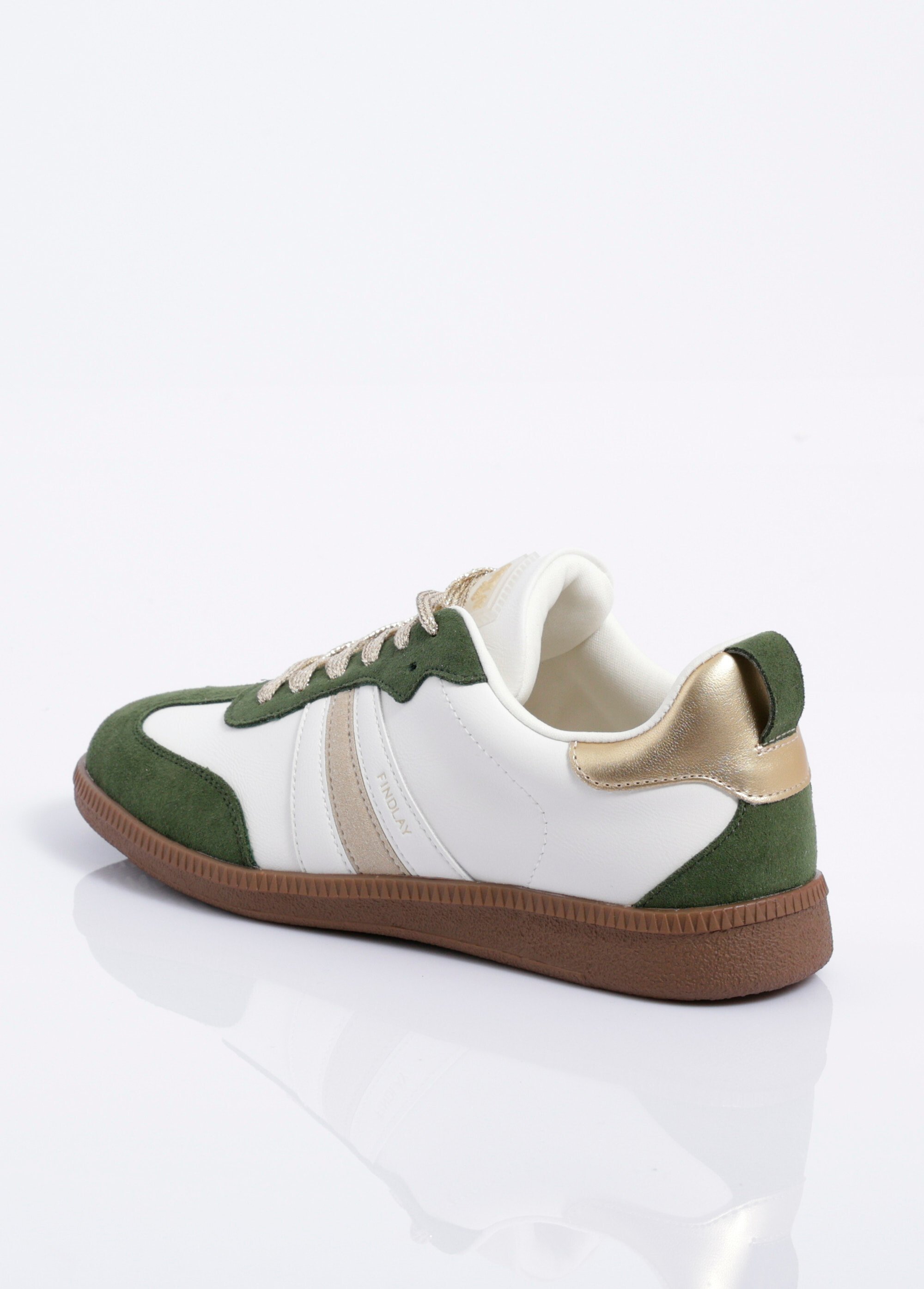 Sneakers style rétro avec lacets dorés Femme Vert COVFY1001 DO1