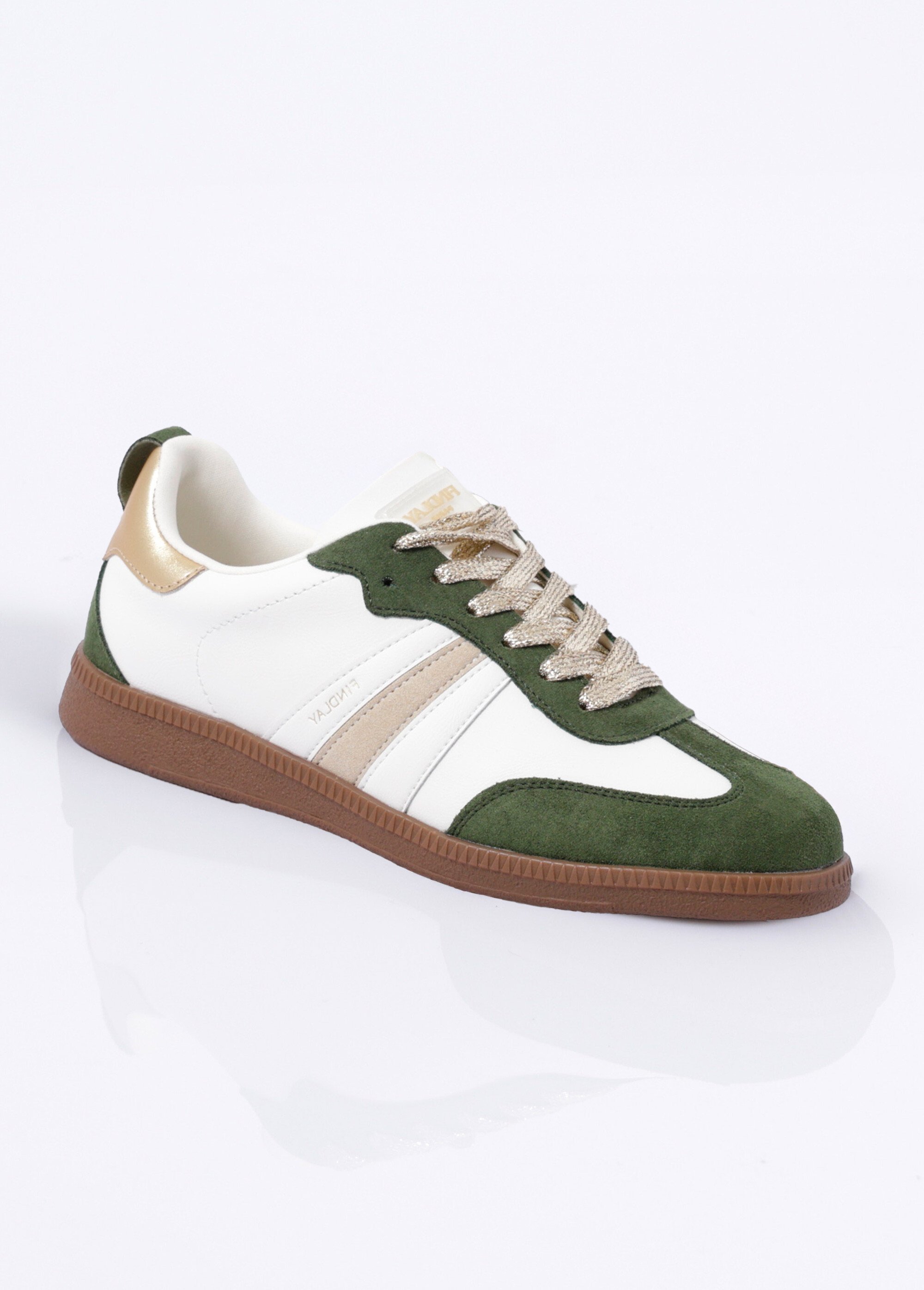 Sneakers style rétro avec lacets dorés