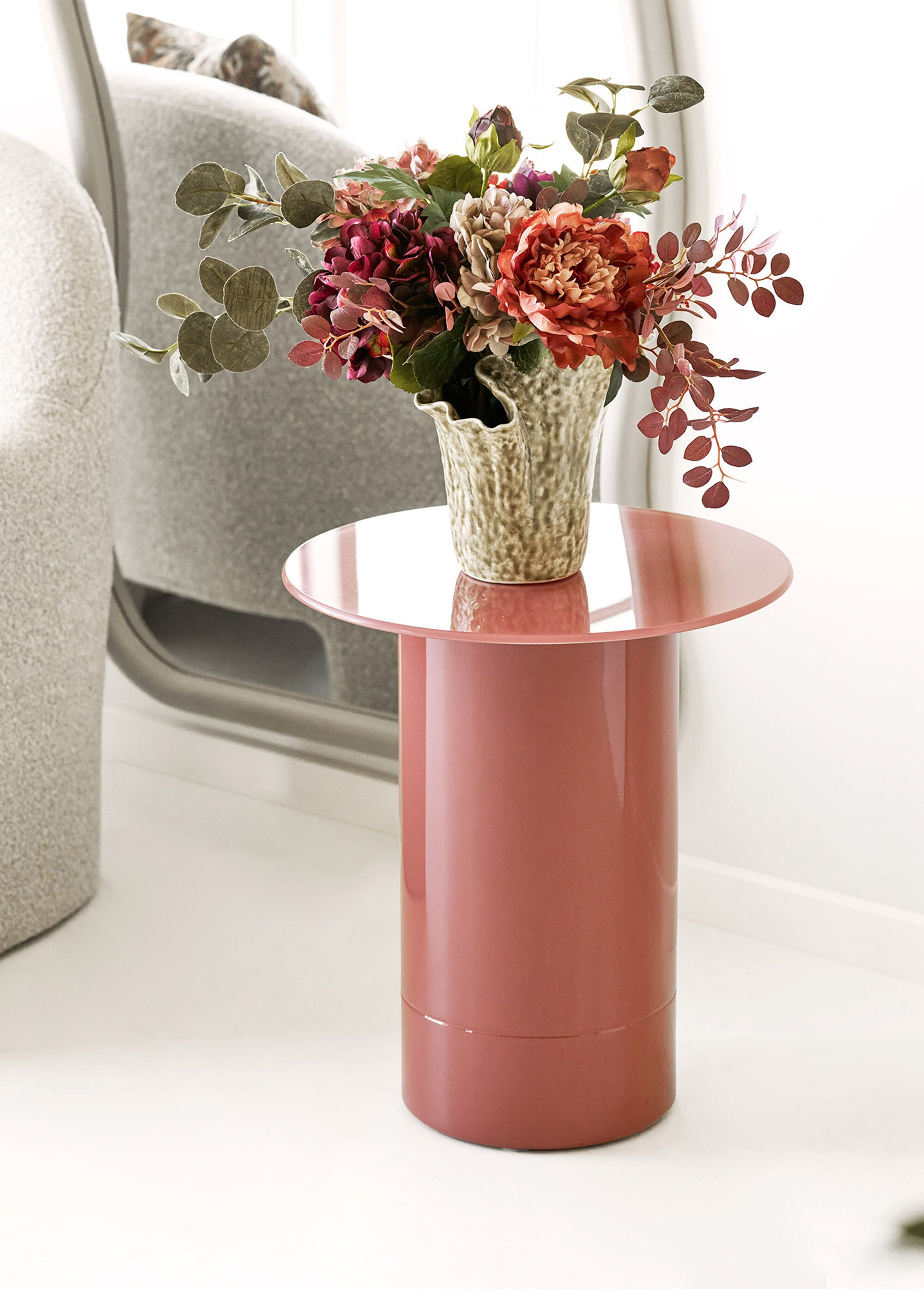 Table d'appoint effet laqué FLORENS ROSE HN-2151602 SI1