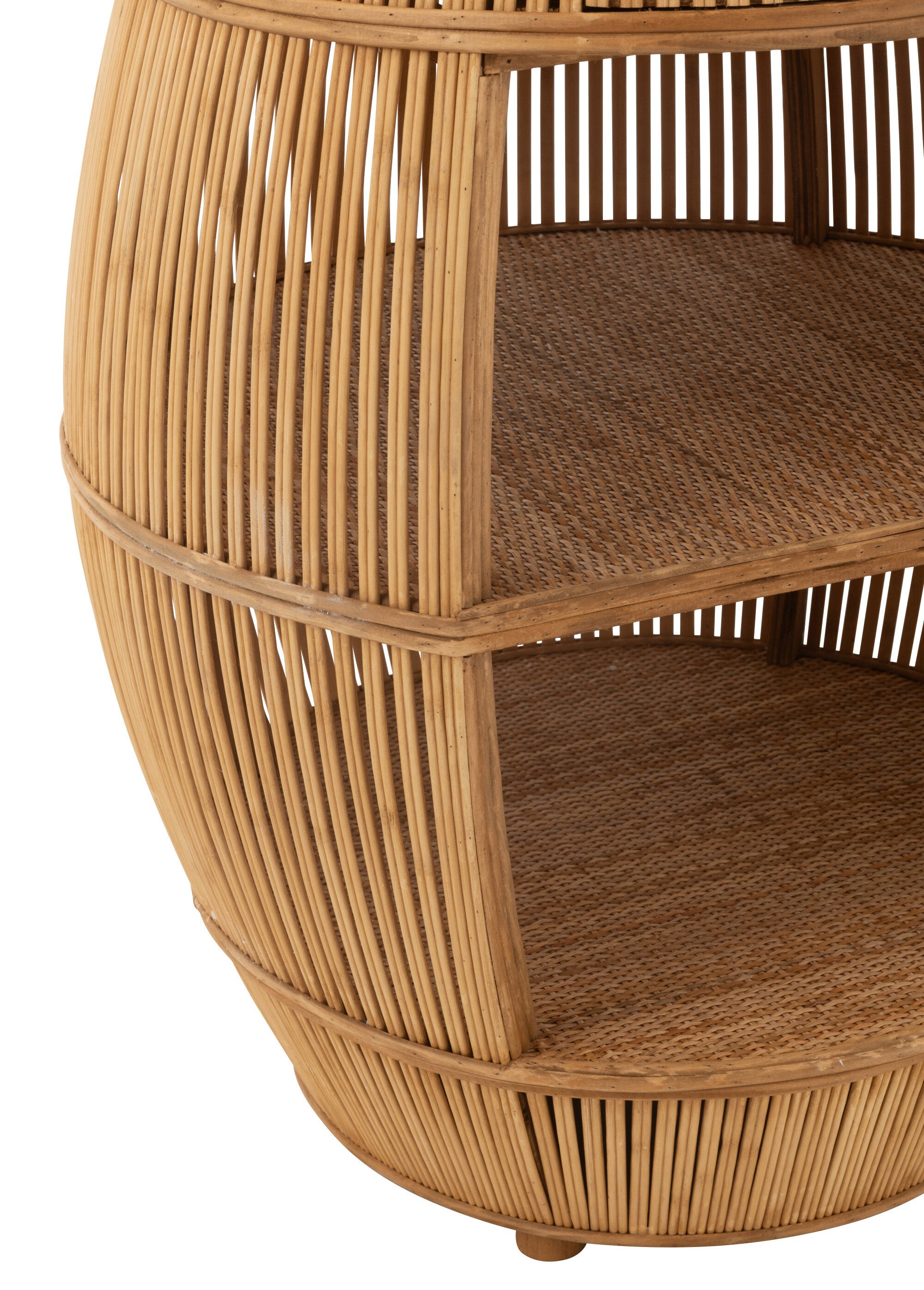 Table en rotin et bambou, forme barrique BEIGE JP-46371 DE2