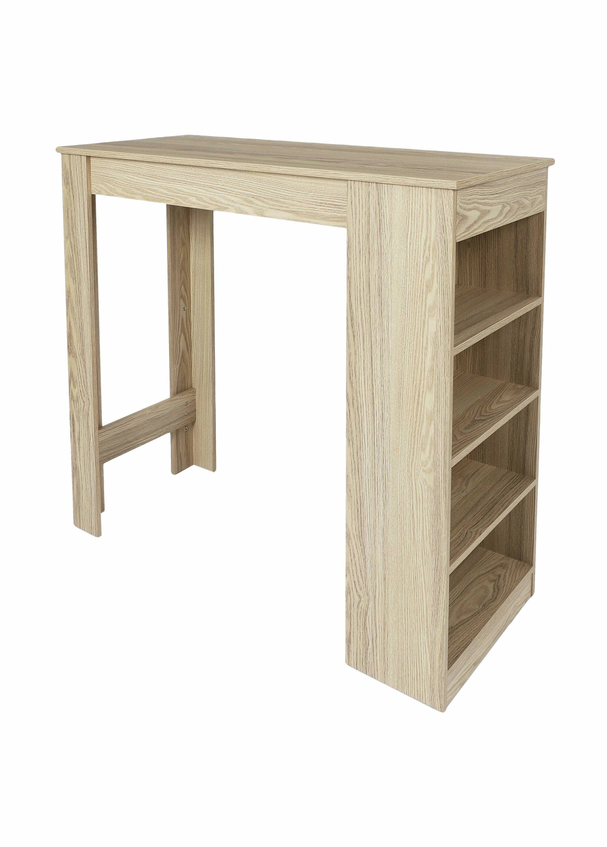 Table haute type bar avec étagère, foncé