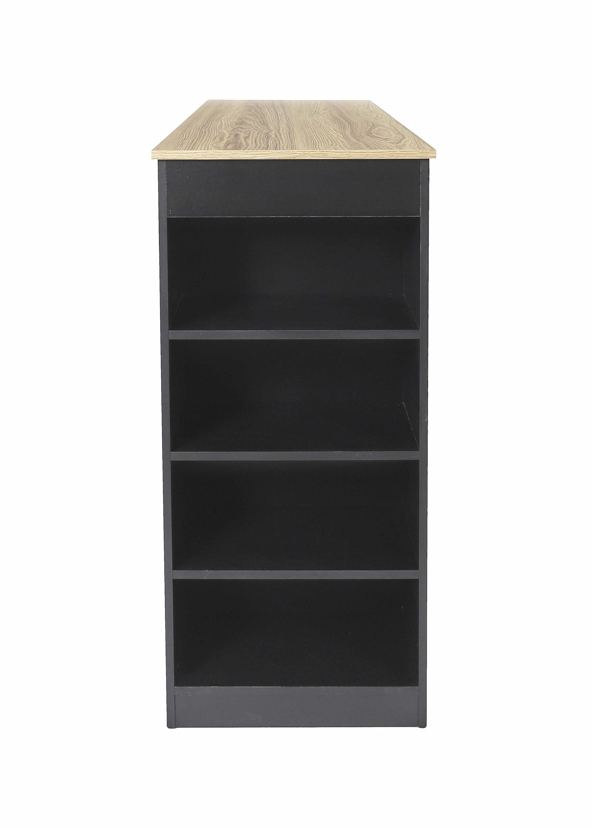 Table haute type bar avec étagère, foncé