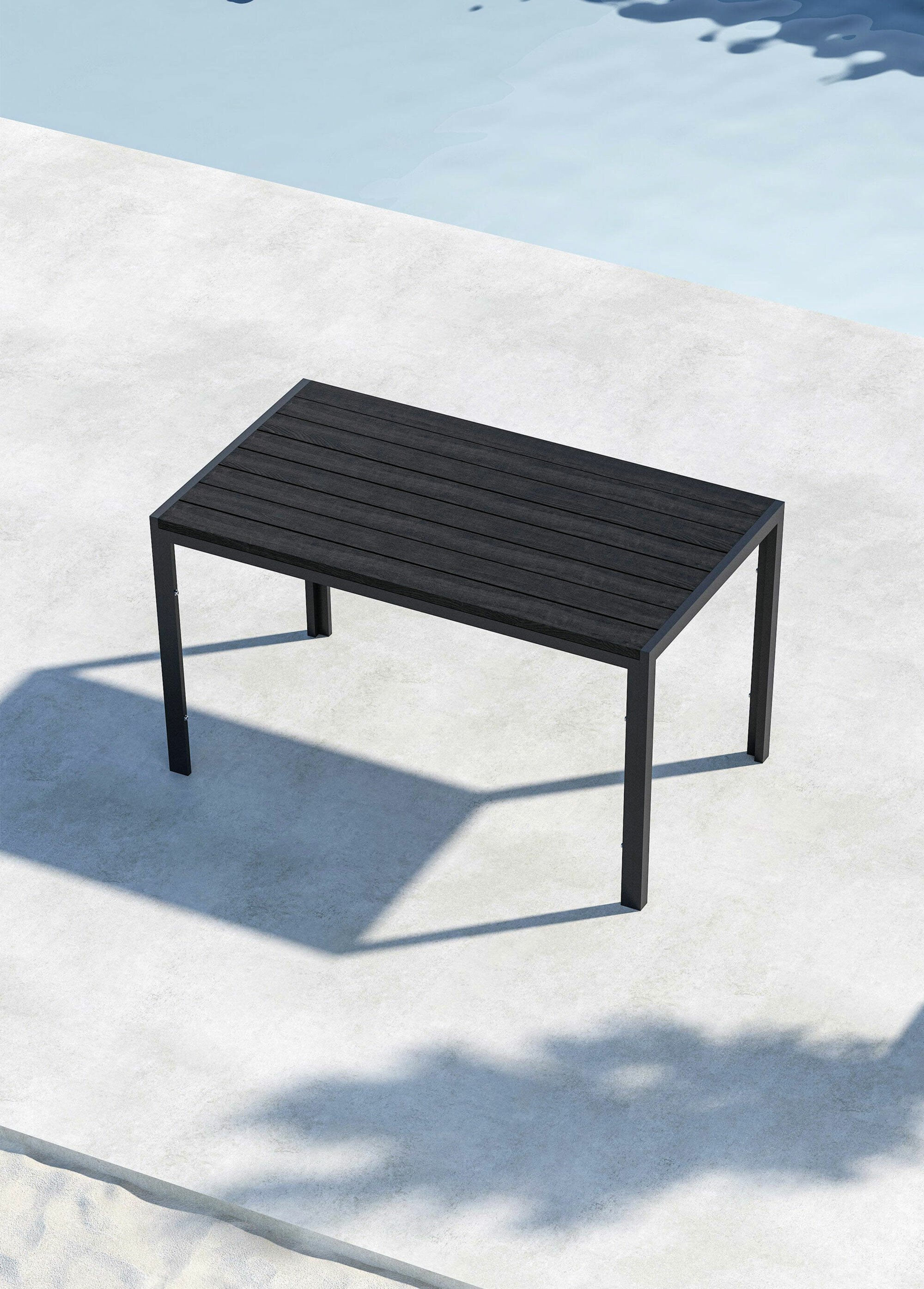 Table outdoor rectangle aluminium, 140cm NOIR VEN-9809-100 SI1