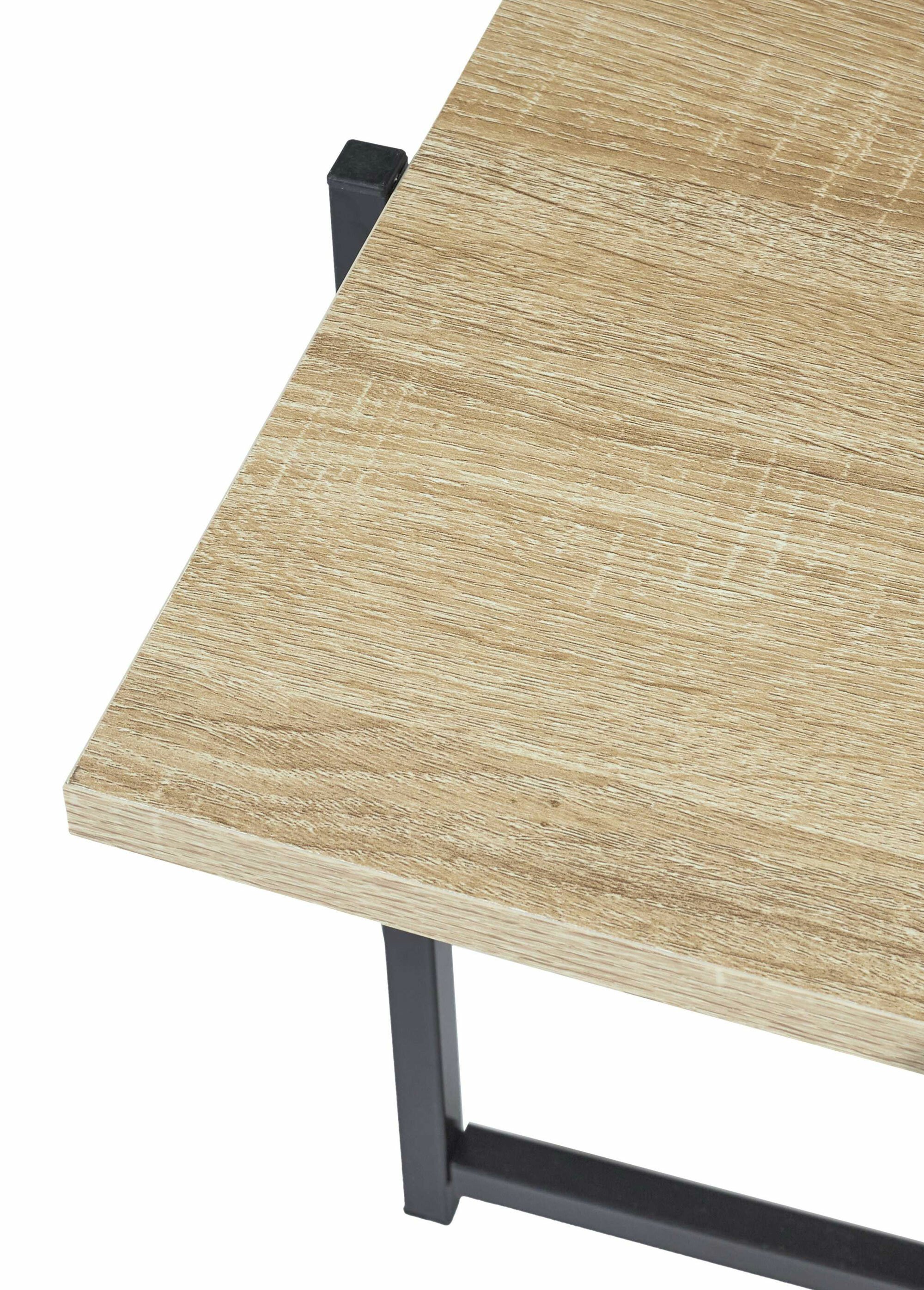 Tables gigognes carrées, métal et bois
