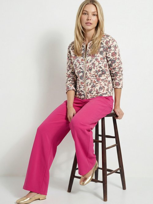 Veste matelassée sans col zippée imprimée Femme FOND ECRU TEKILA SI1