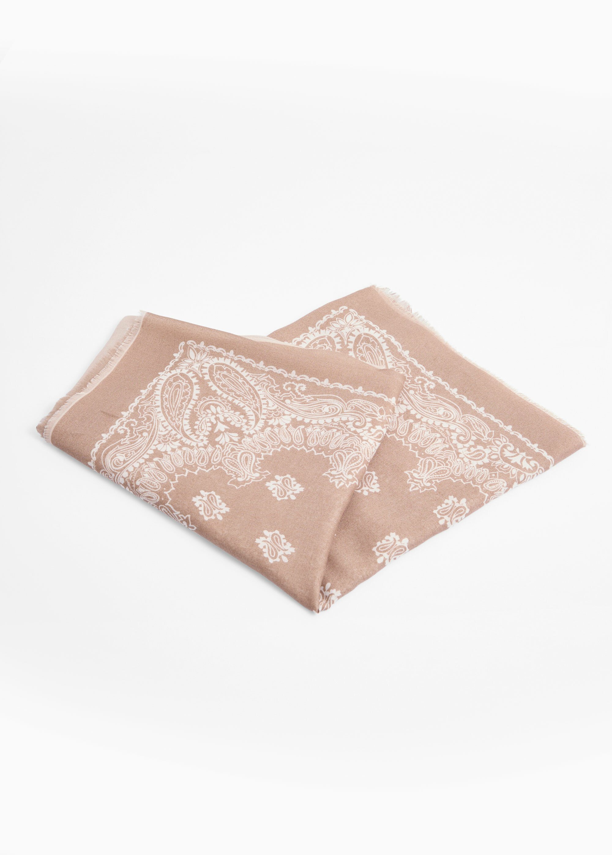 Foulard carré, motif bandana dégradé Femme Beige DODJA376FC26003 DE1