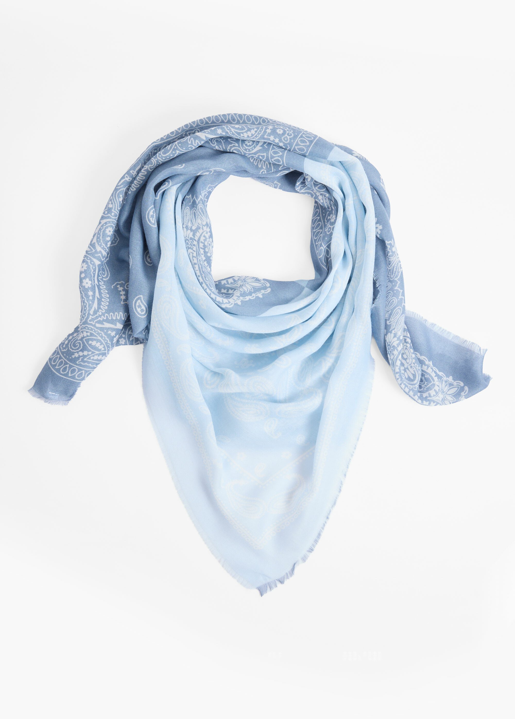 Foulard carré, motif bandana dégradé Femme Bleu DODJA376FC26003 FA1