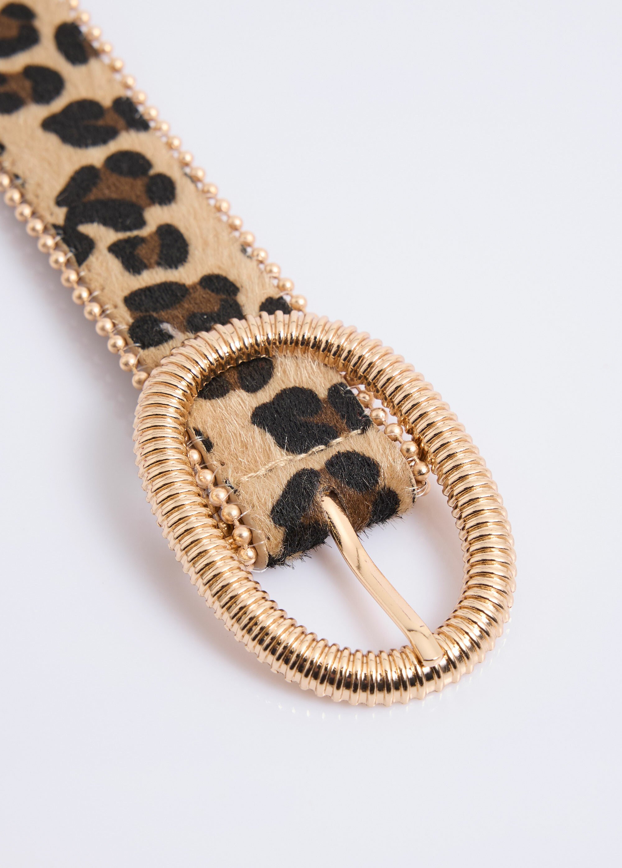 Ceinture 90 cm léopard, boucle ovale