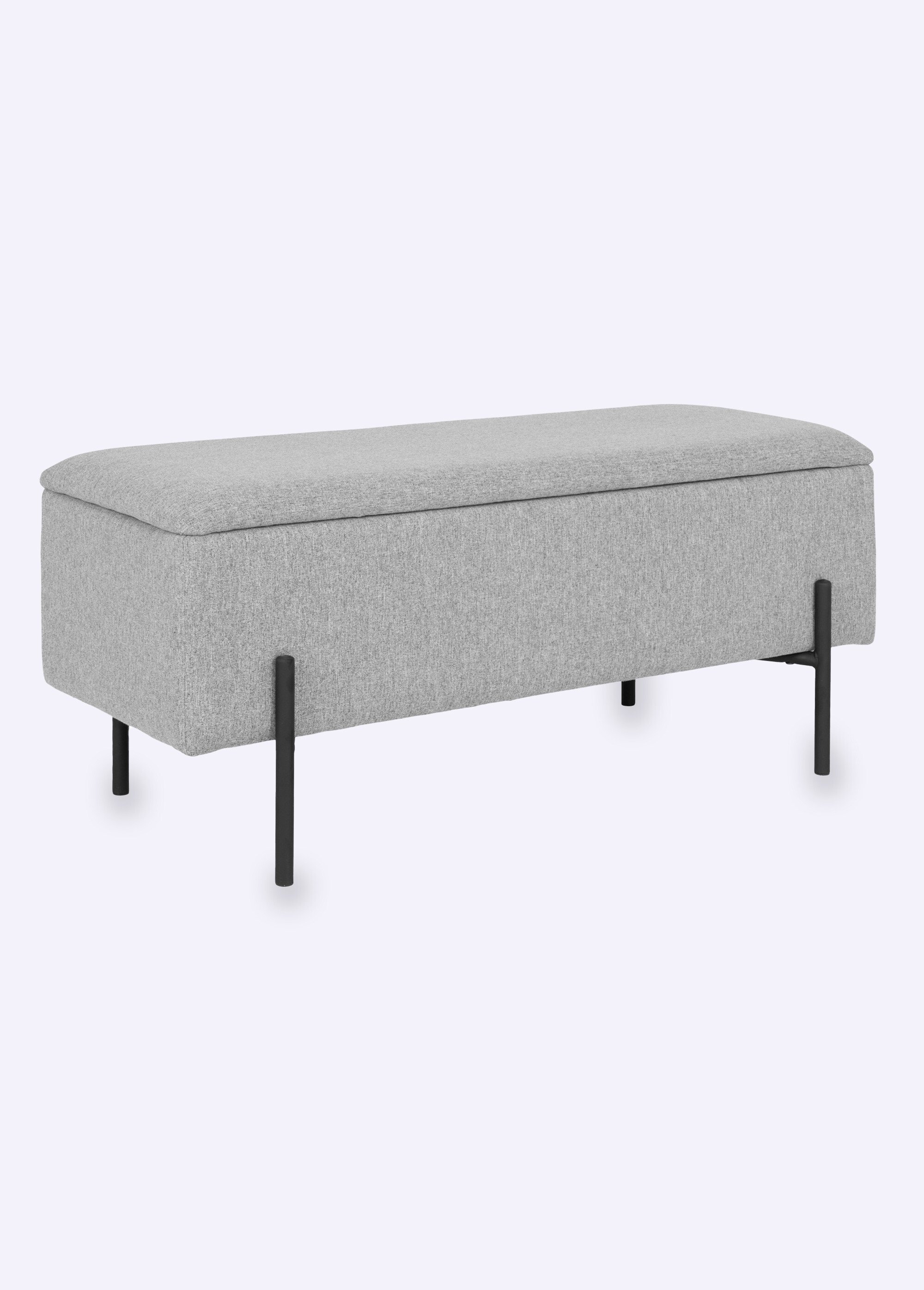 Banc en tissu avec coffre de rangement GRIS HN-1409050 FA1