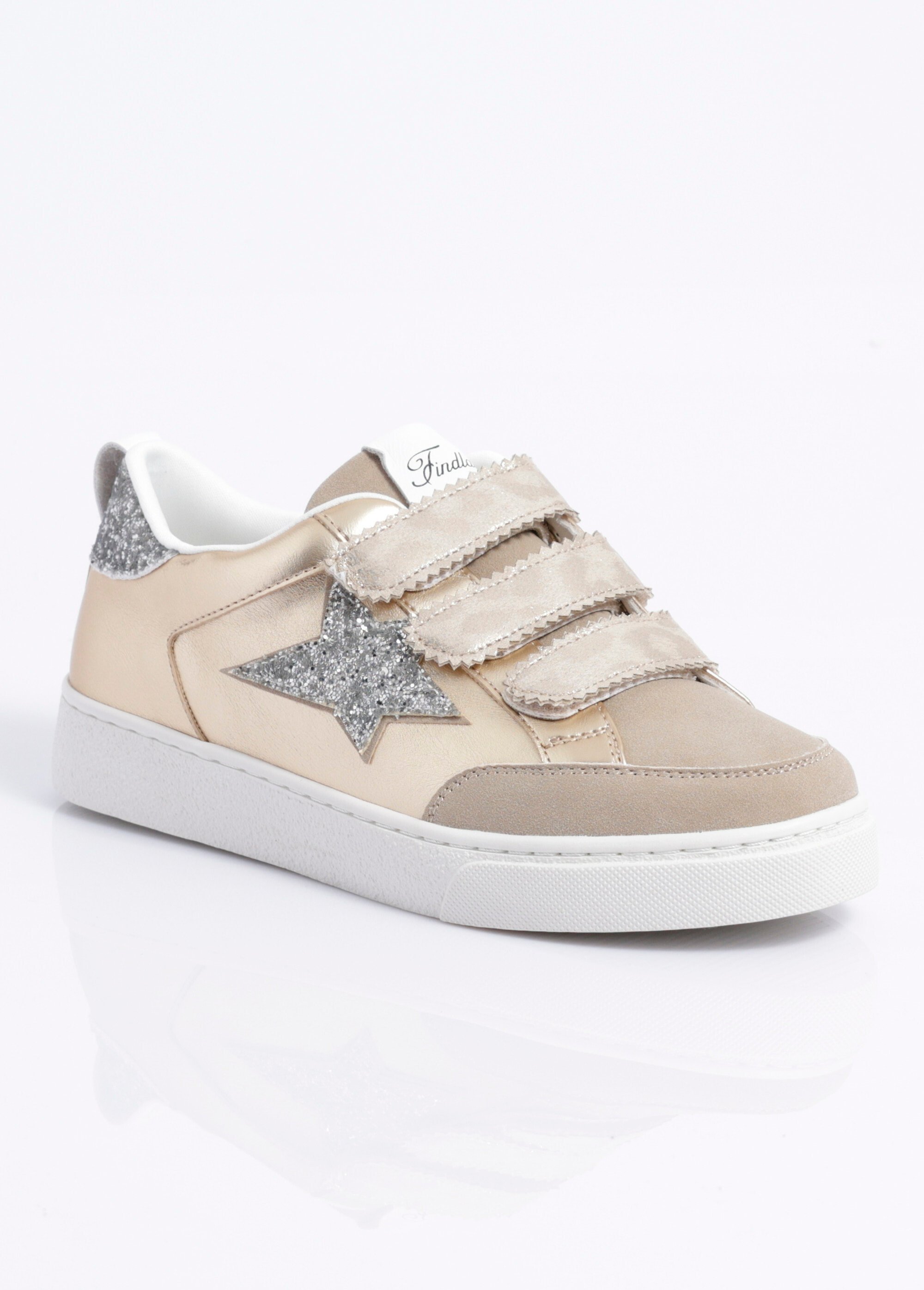 Baskets scratchs, métallisé et pailleté Femme Doré COVFY0885 FA1