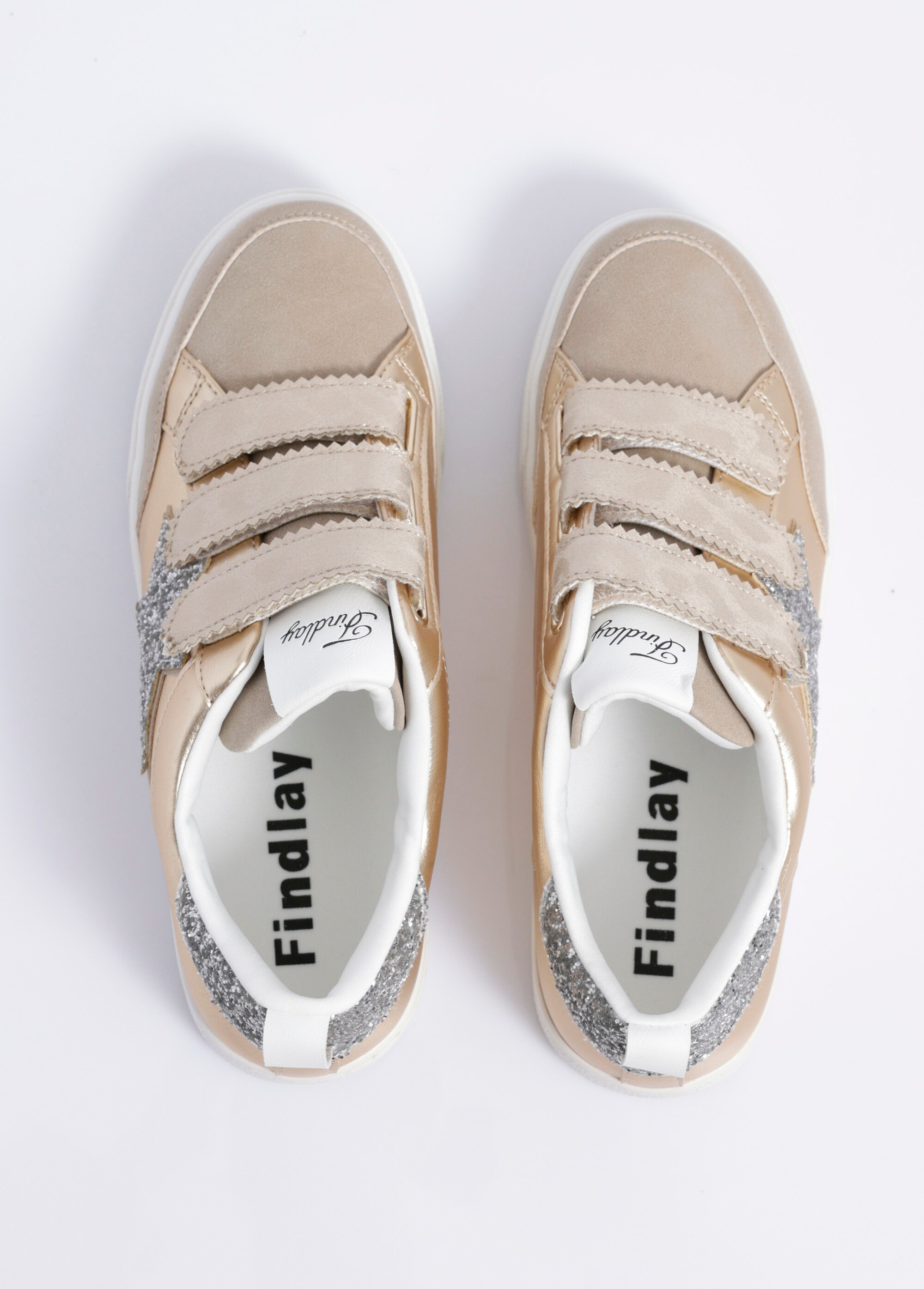 Baskets scratchs, métallisé et pailleté Femme Doré COVFY0885 OV1