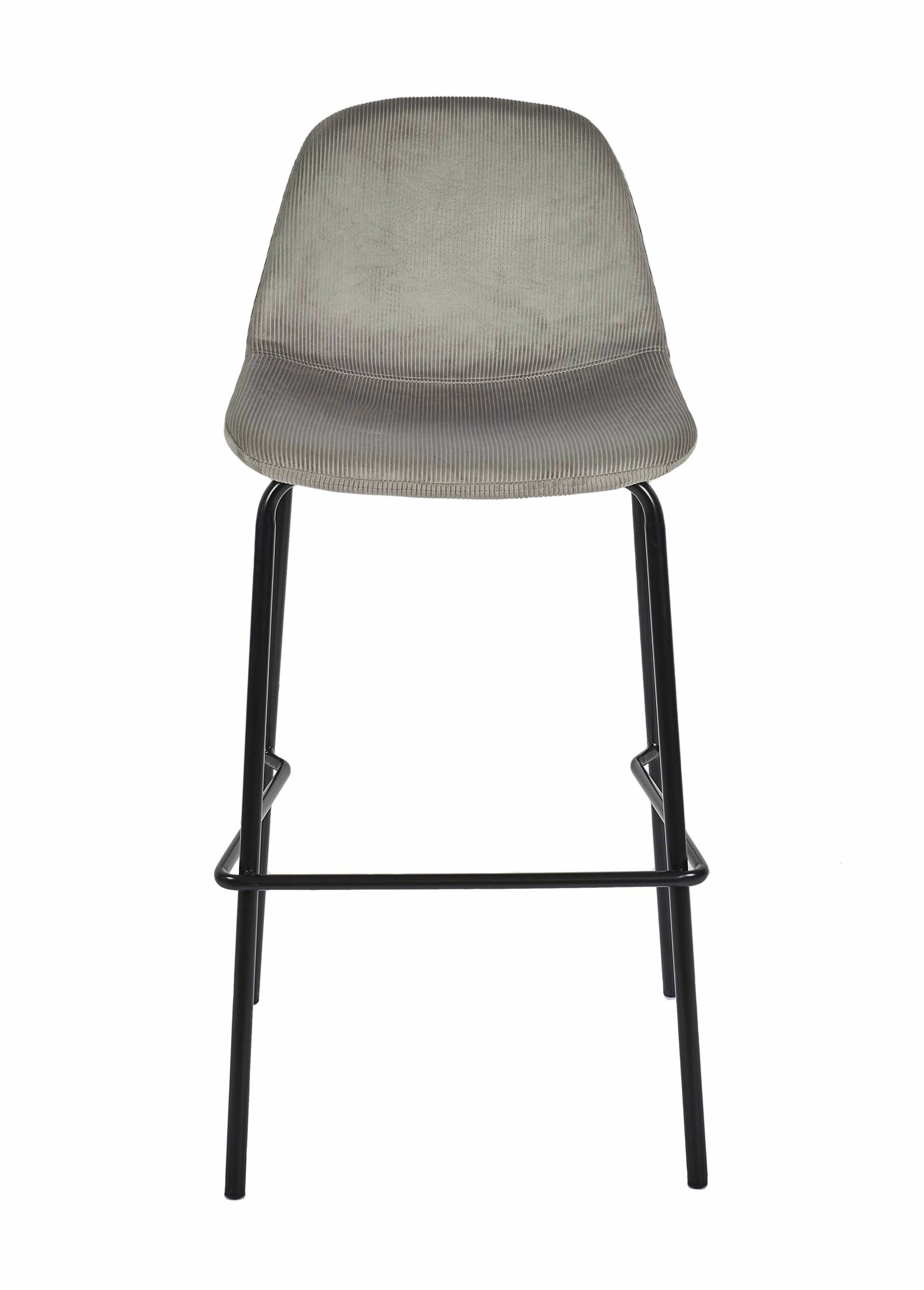 Chaise de bar assise velours, clair 1J