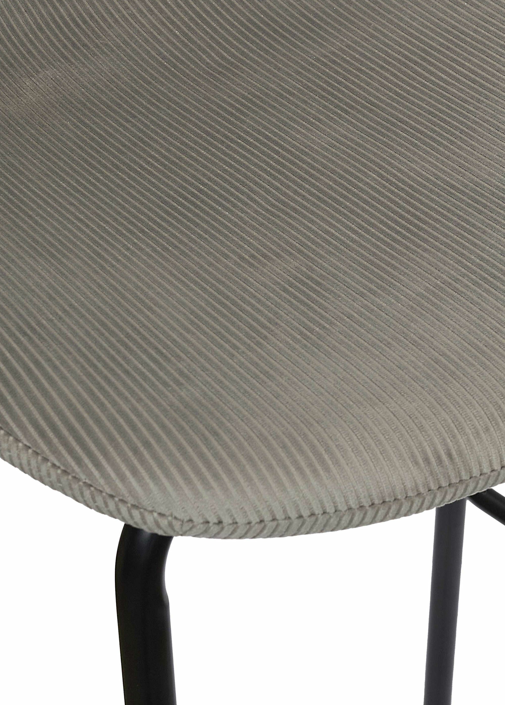 Chaise de bar assise velours, clair 1J GRIS CMP-HD0066 DE2