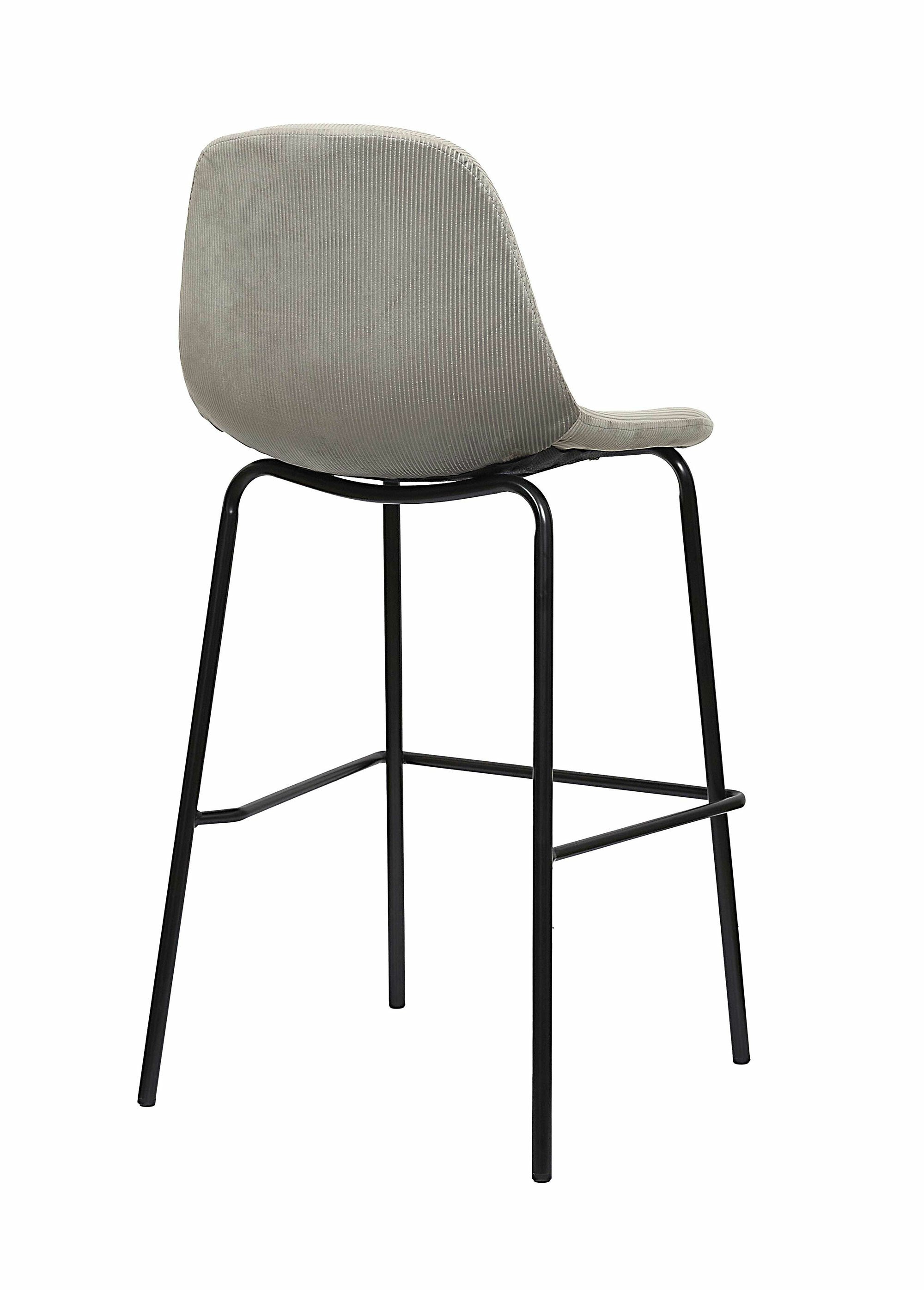 Chaise de bar assise velours, clair 1J GRIS CMP-HD0066 DO1