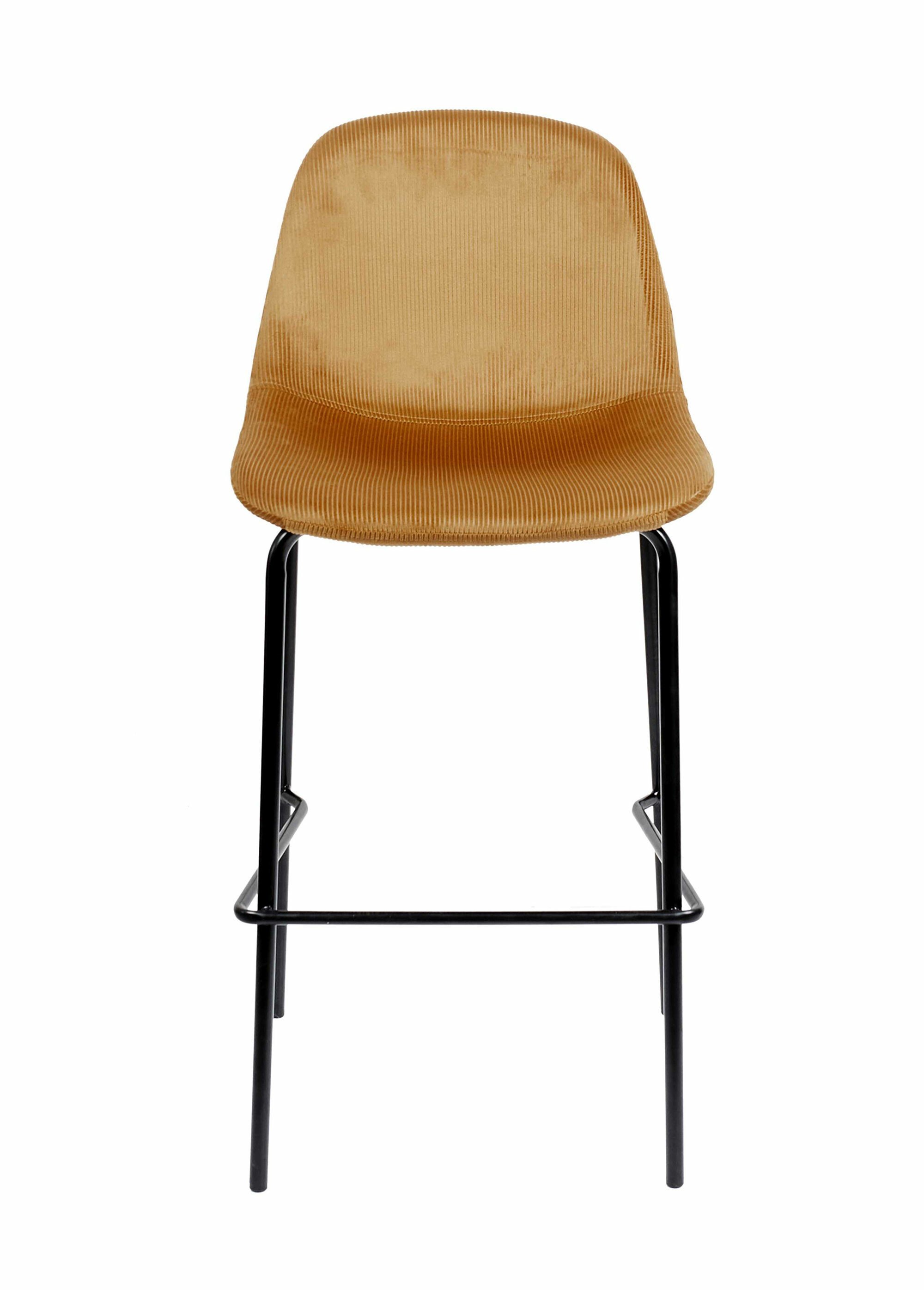 Chaise de bar assise velours, clair 1J JAUNE CMP-HD0066 DE1